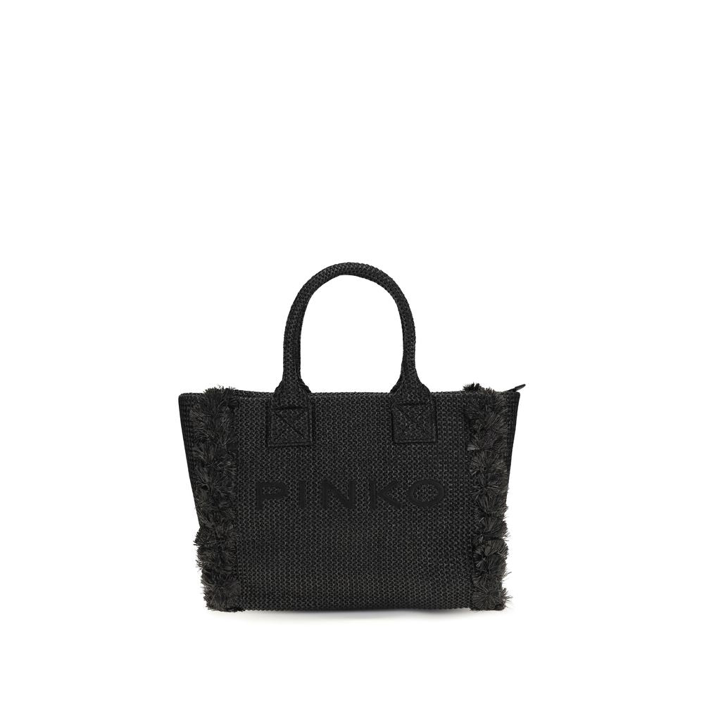 PINKO Black Raffia Shoulder Bag | Regal Royce