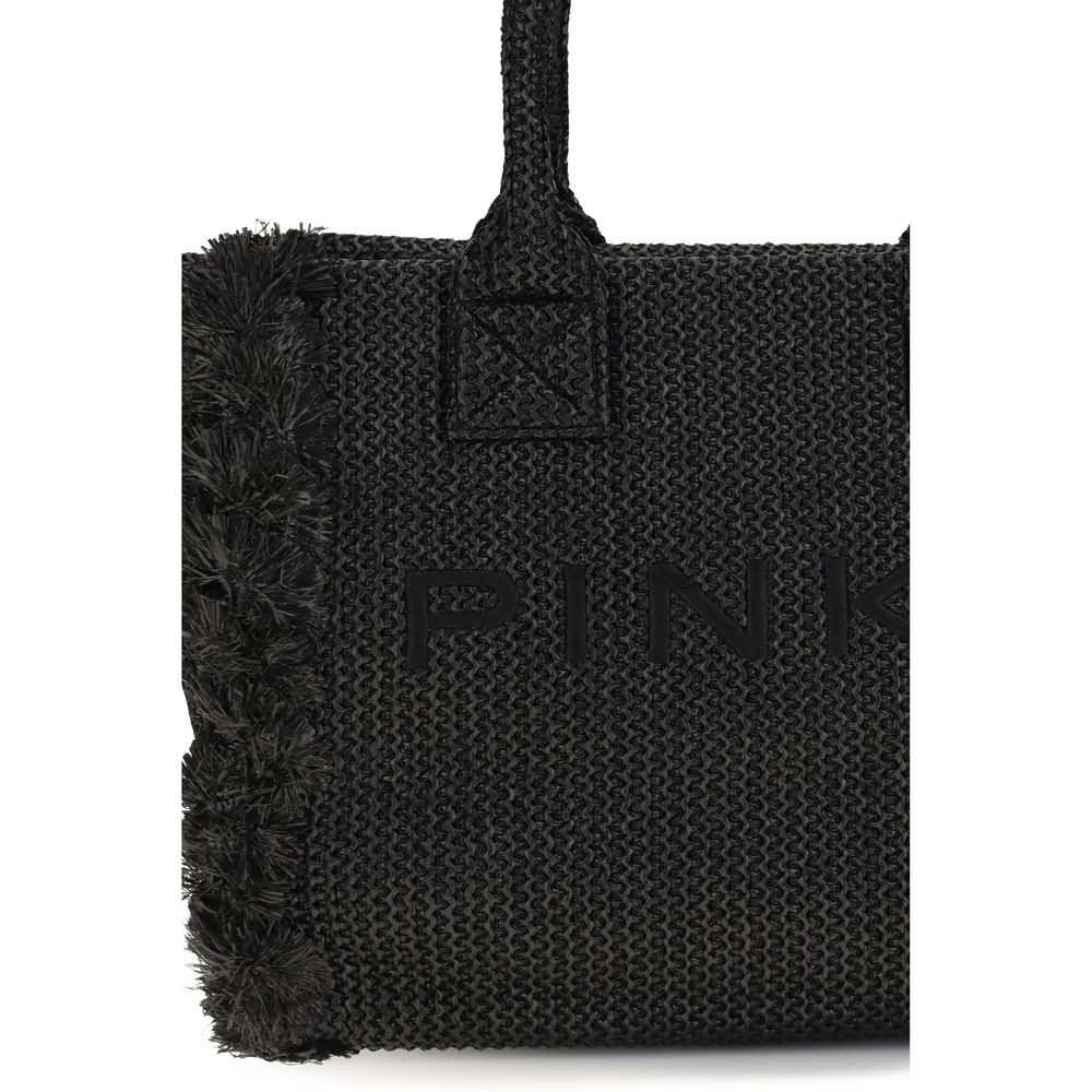 PINKO Black Raffia Shoulder Bag | Regal Royce