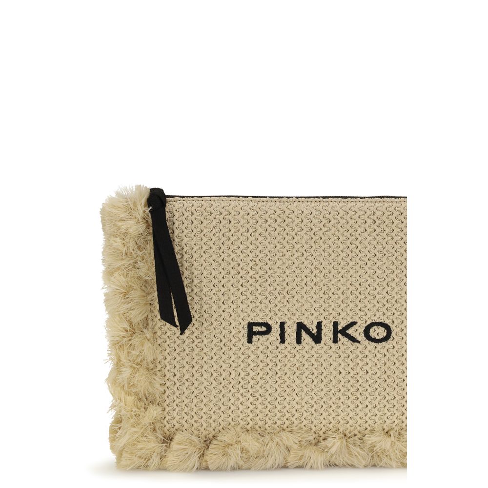 PINKO Beige Polypropylene Clutch Bag | Regal Royce