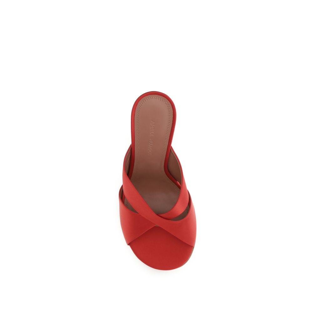 Amina Muaddi Multicolor Silk Stiletto Heel Sandals | Regal Royce