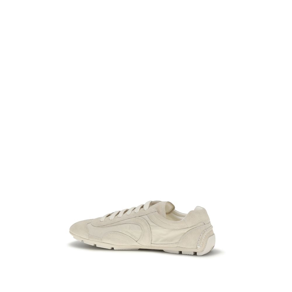 Prada Beige Calf Leather Bos Taurus Sneakers | Regal Royce