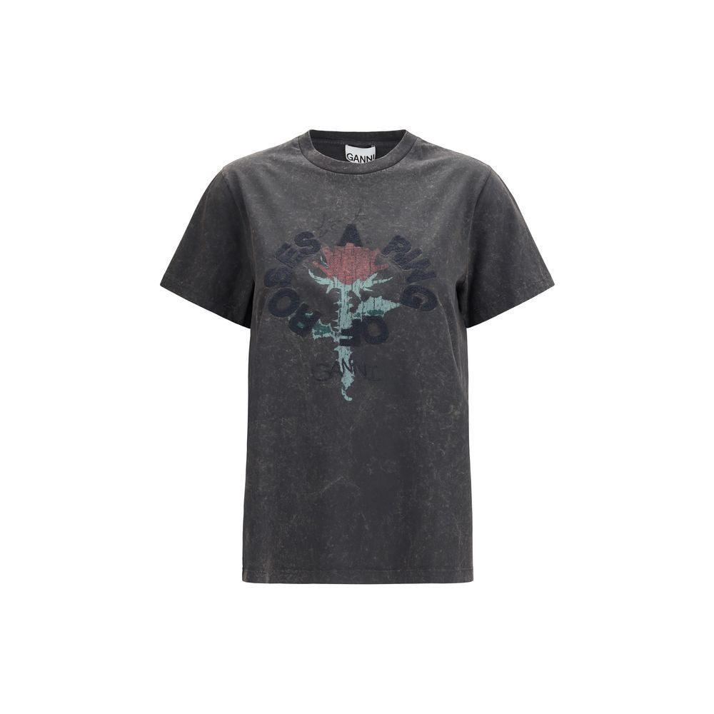 Ganni Gray Cotton T-Shirt | Regal Royce