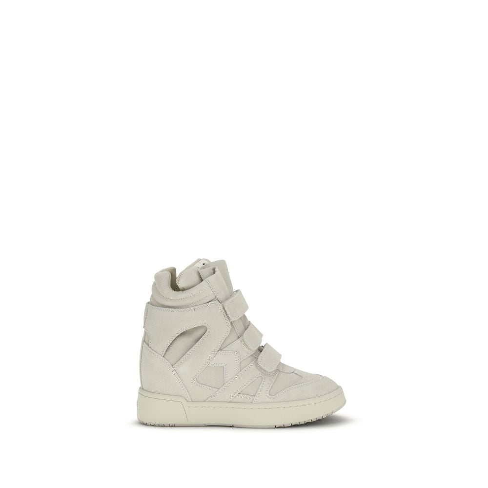 Isabel Marant Beige Calf Leather Bos Taurus Platform Sneakers | Regal Royce
