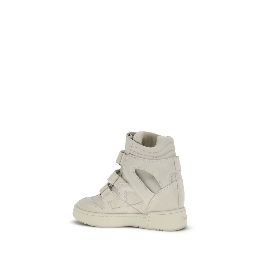 Isabel Marant Beige Calf Leather Bos Taurus Platform Sneakers | Regal Royce