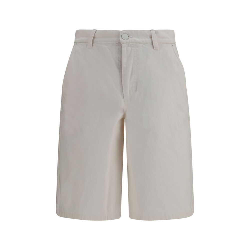Ami Paris White Cotton Bermuda Shorts | Regal Royce