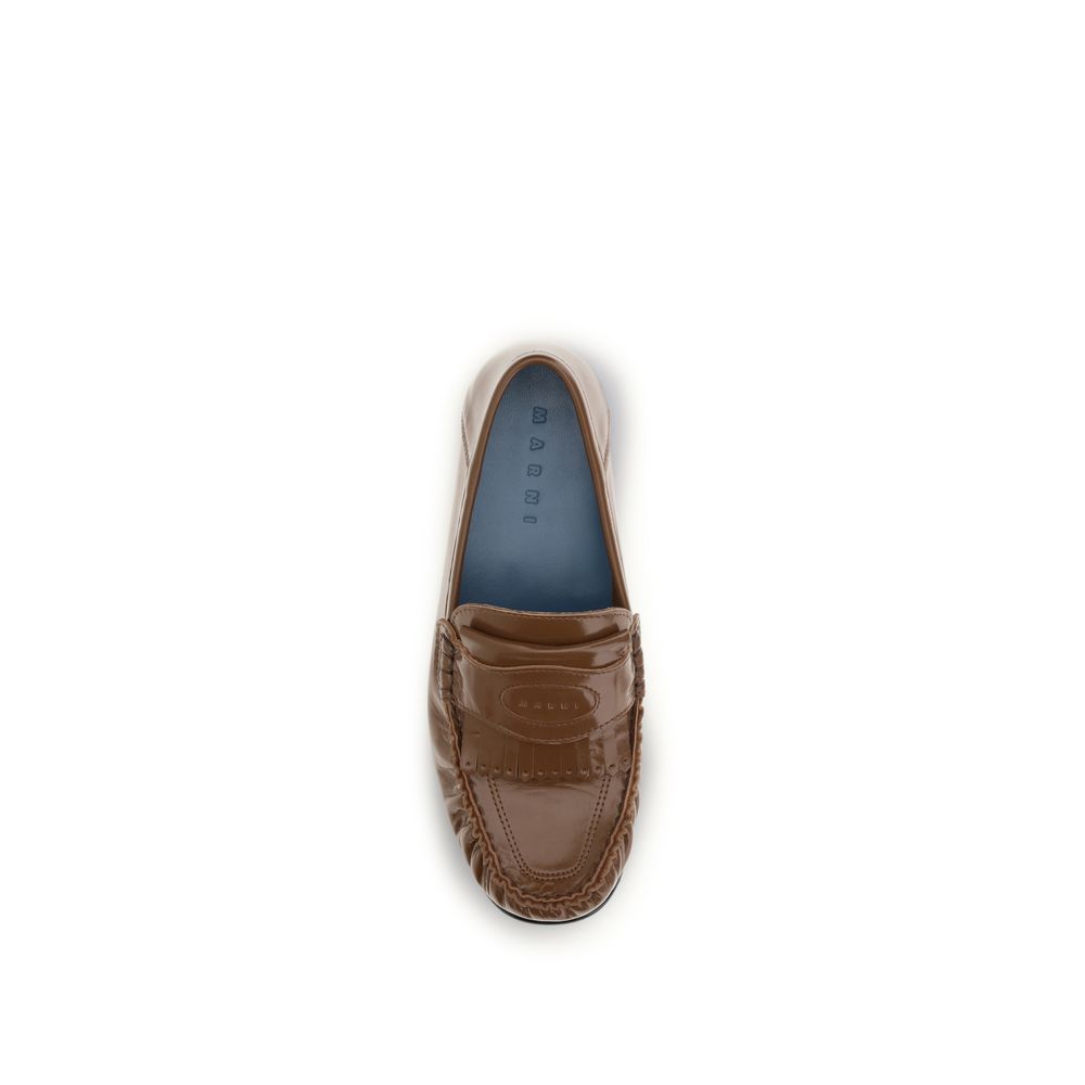 Marni Brown Lamb Ovis Aries Aries Slip-On Loafers | Regal Royce