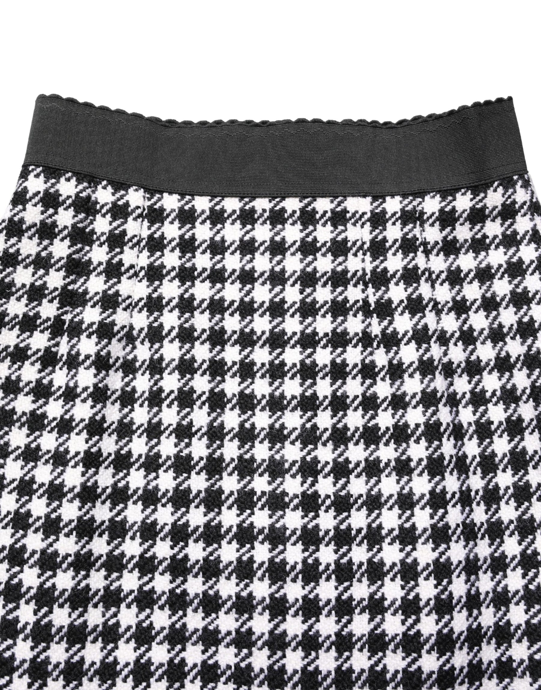 Dolce & Gabbana Black White Houndstooth HighWaist Mini Skirt | Regal Royce