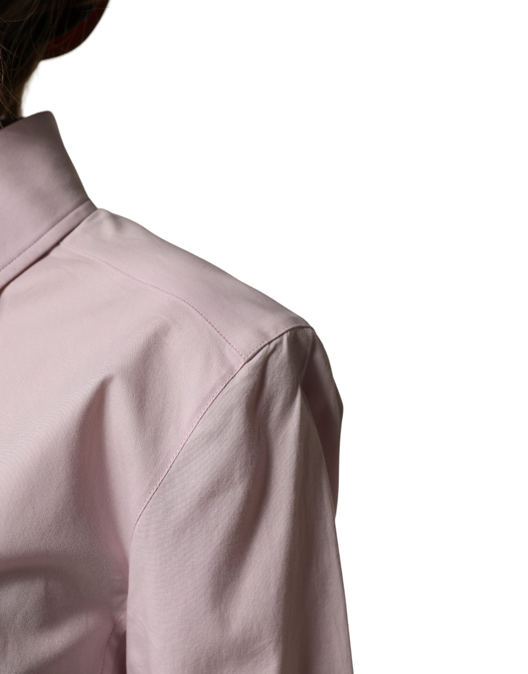Dolce & Gabbana Pink Cotton Long Sleeves Collared Shirt Top | Regal Royce