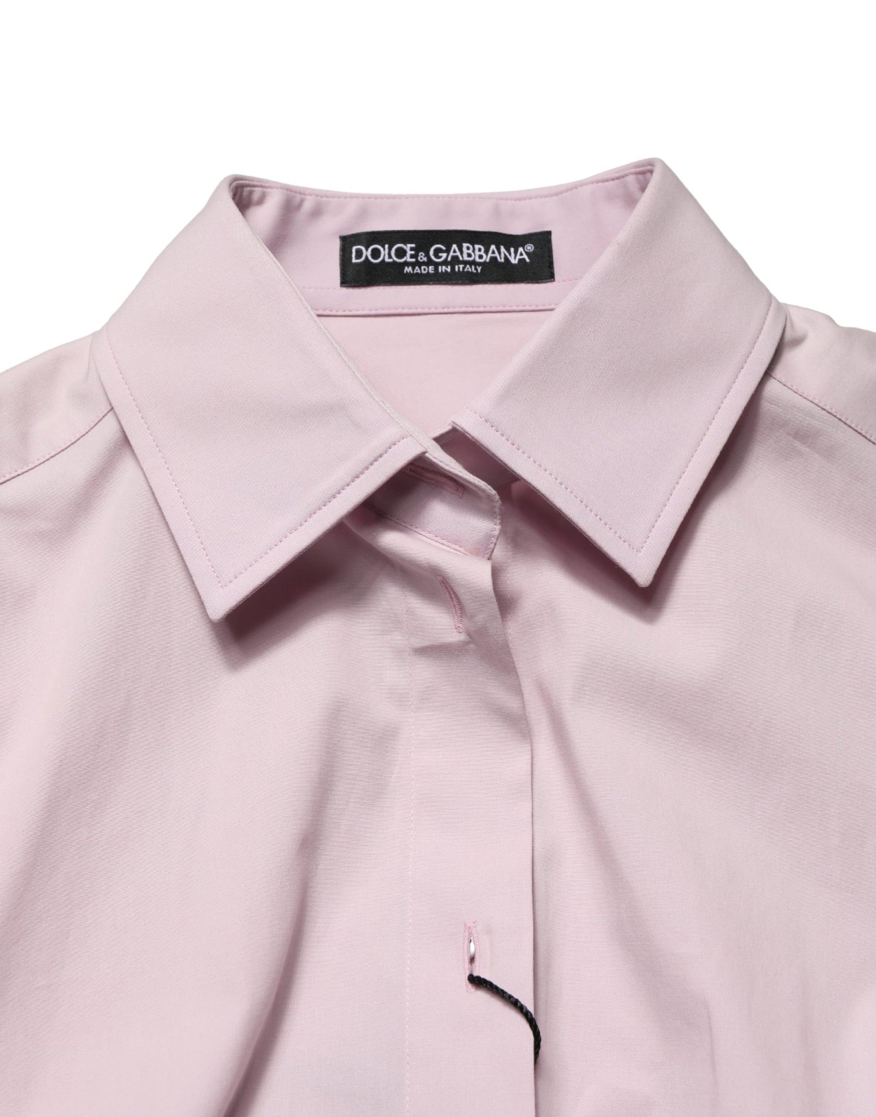 Dolce & Gabbana Pink Cotton Long Sleeves Collared Shirt Top | Regal Royce