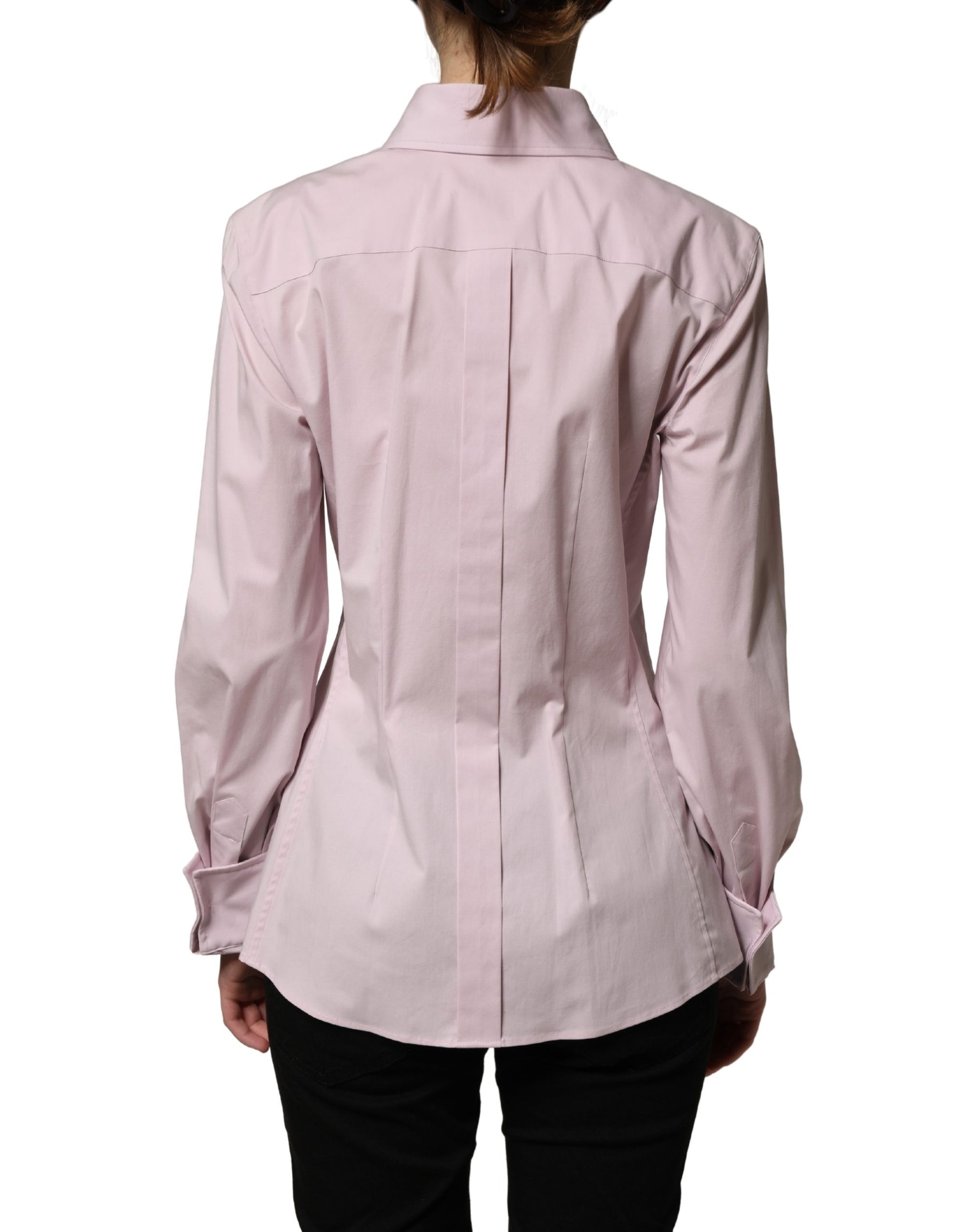 Dolce & Gabbana Pink Cotton Long Sleeves Collared Shirt Top | Regal Royce