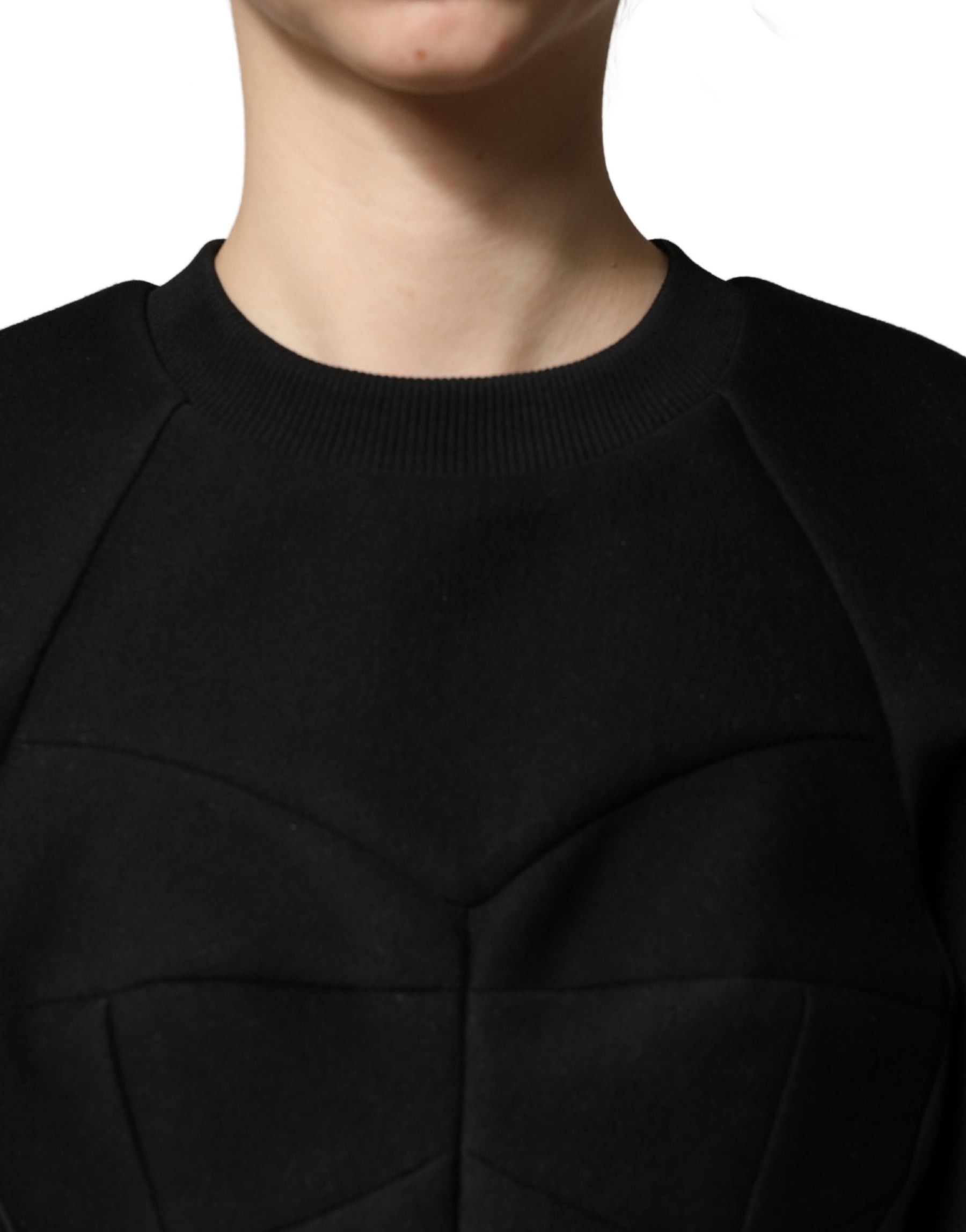 Philosophy Black Cropped ZipperBack Sweatshirt Sweater | Regal Royce