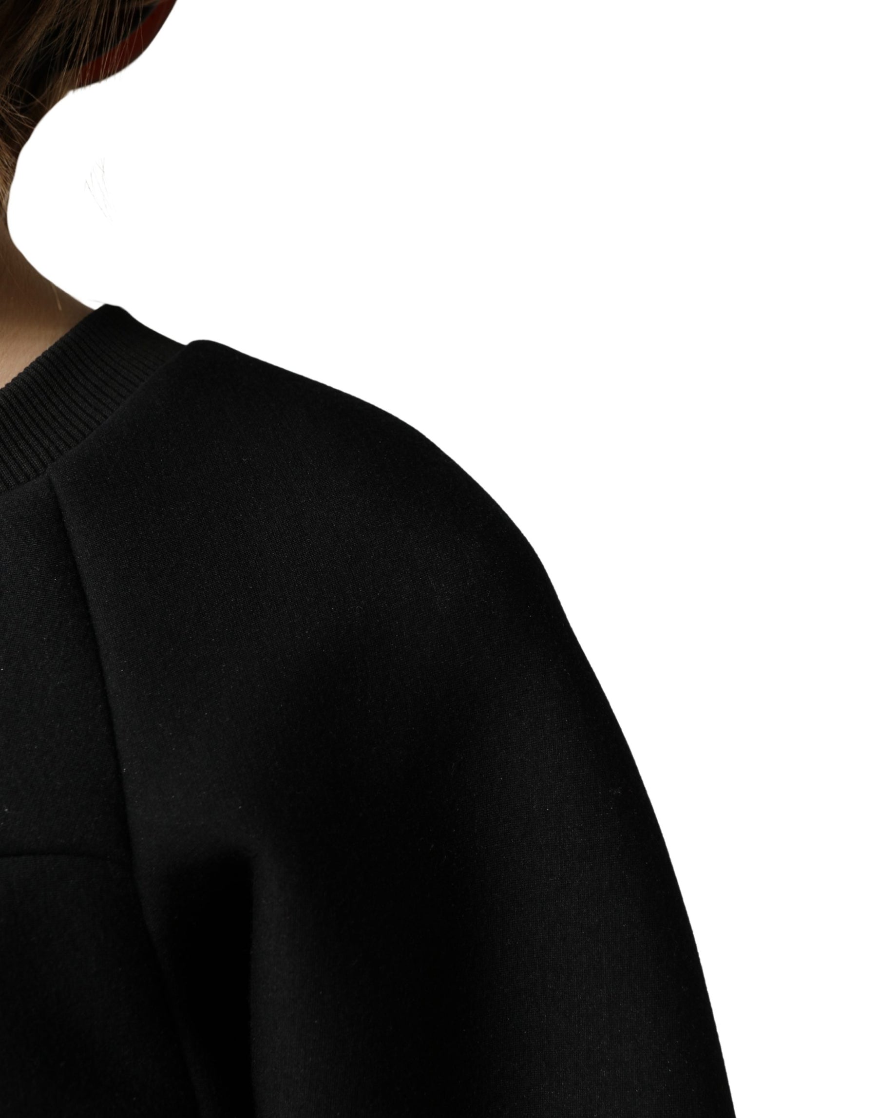Philosophy Black Cropped ZipperBack Sweatshirt Sweater | Regal Royce