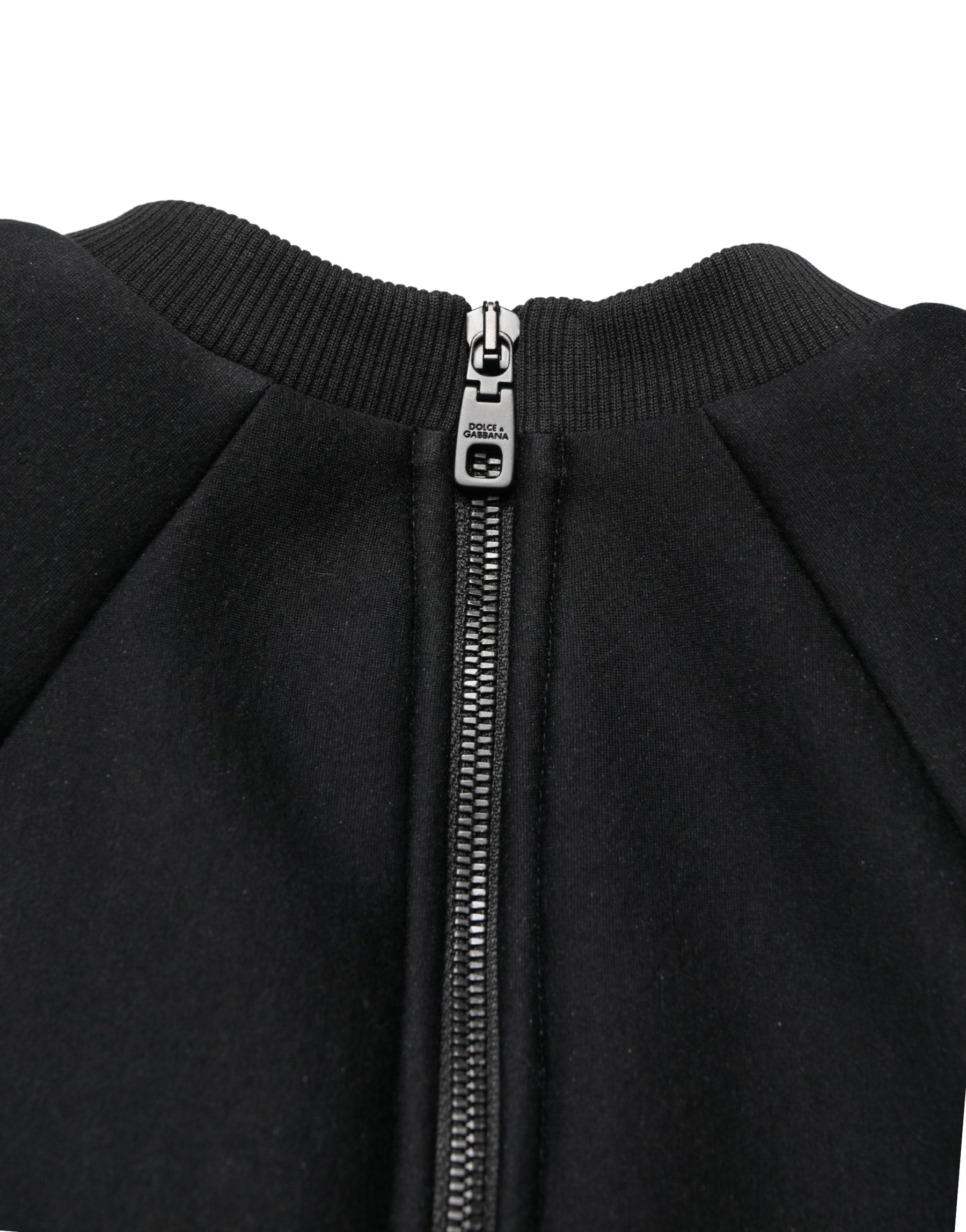 Philosophy Black Cropped ZipperBack Sweatshirt Sweater | Regal Royce