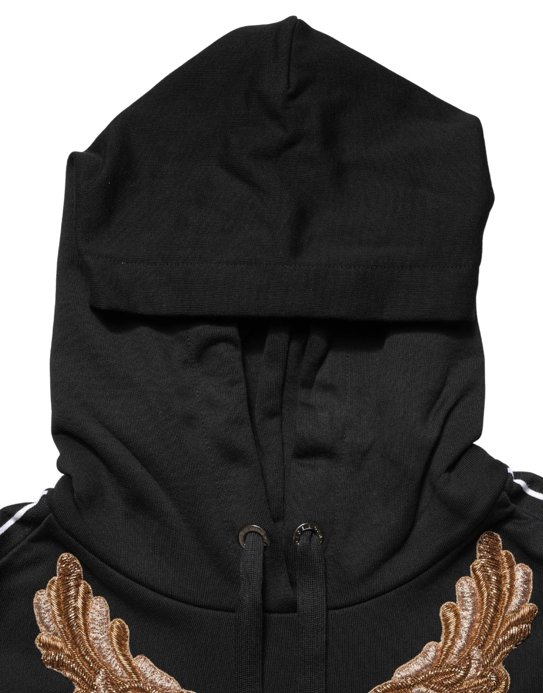 Dolce & Gabbana Black Embroidered Tassel Hooded Sweatshirt Sweater | Regal Royce