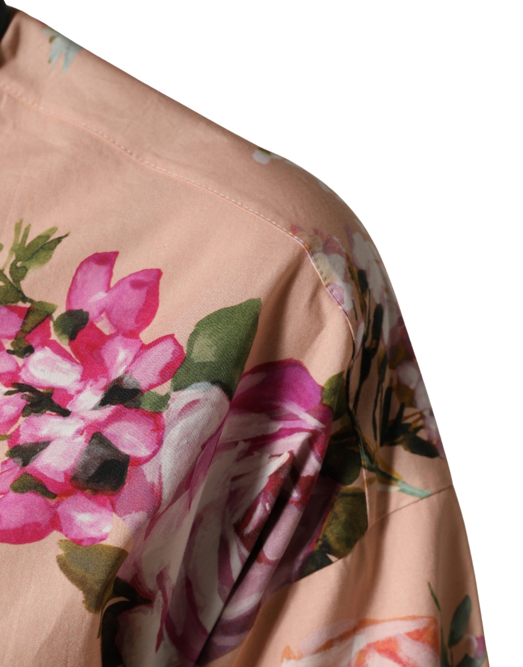 Dolce & Gabbana Pink Floral Cotton Button Front Shirt Top | Regal Royce