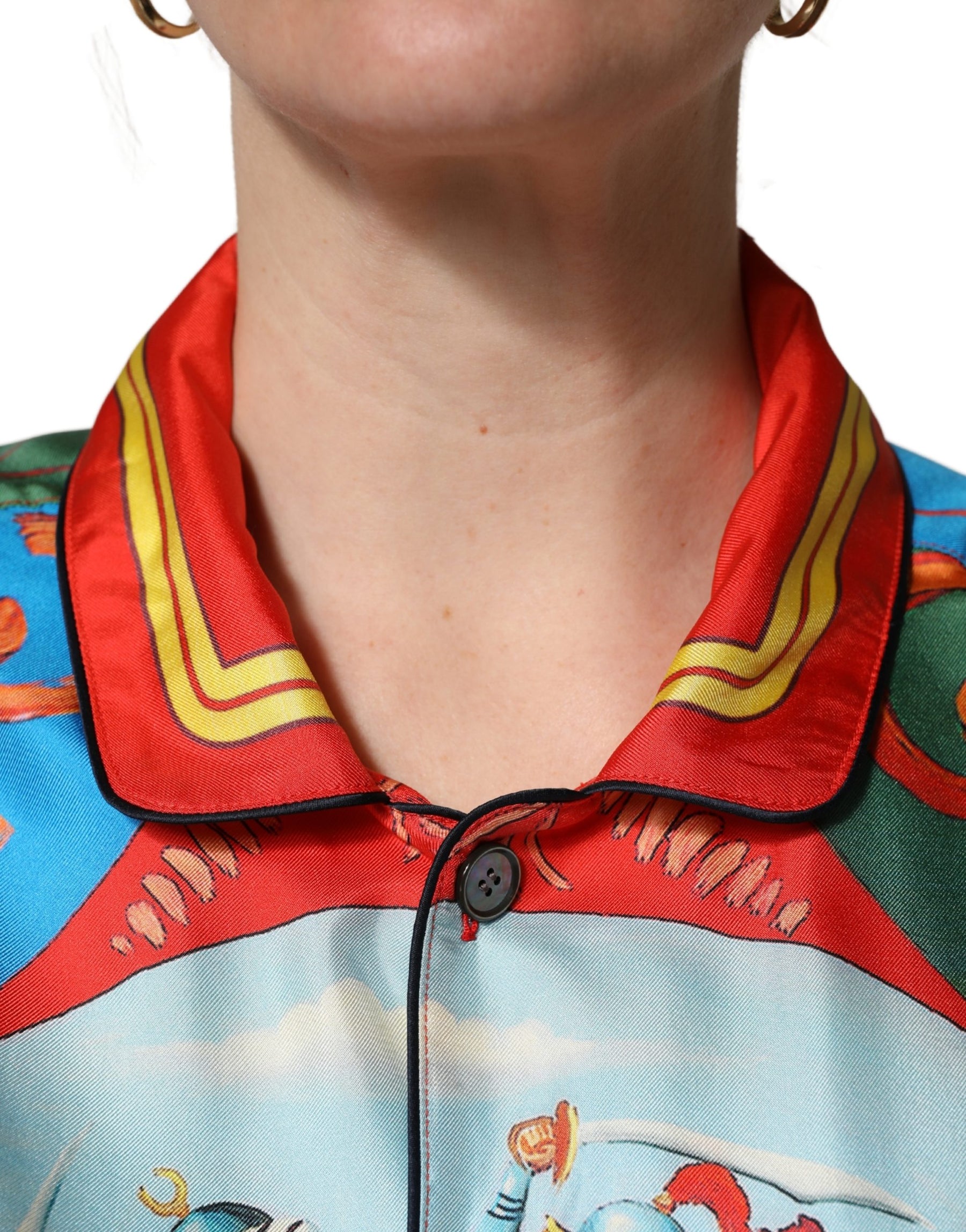 Dolce & Gabbana Multicolor Printed Long Sleeve Button Down Shirt Top | Regal Royce