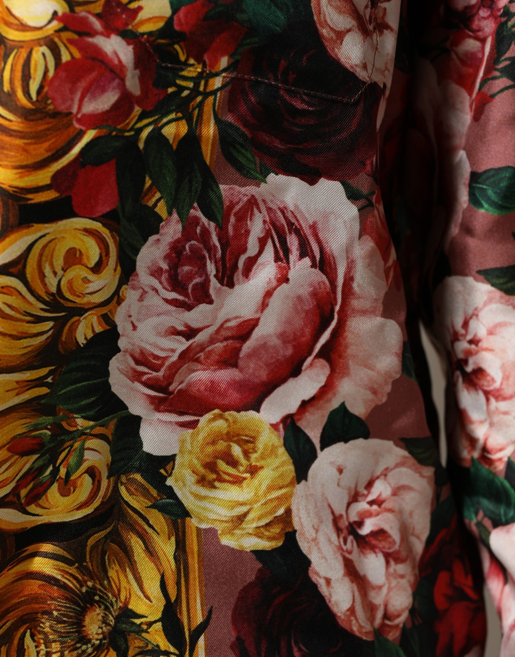 Dolce & Gabbana Multicolor Floral Long Sleeves Button Down Shirt Top | Regal Royce