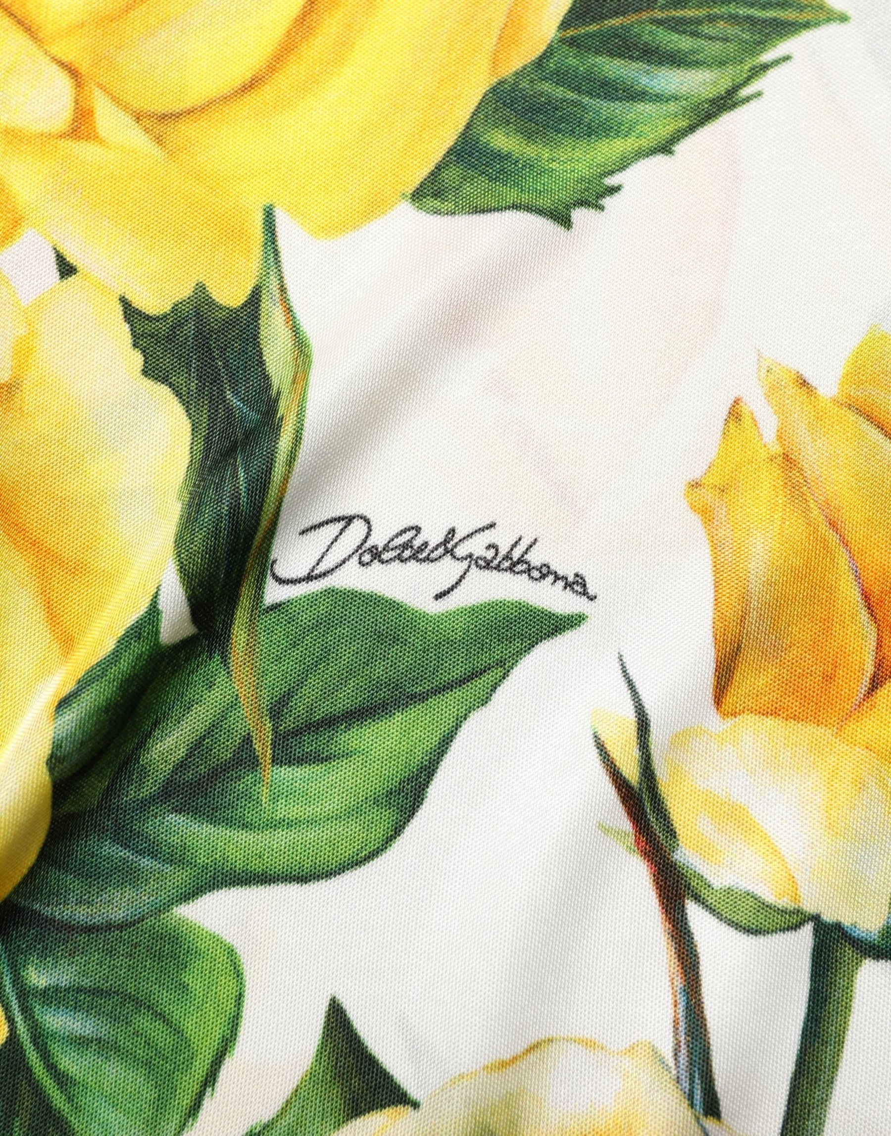 Dolce & Gabbana Yellow Rose Floral Long Sleeves Blouse Top | Regal Royce
