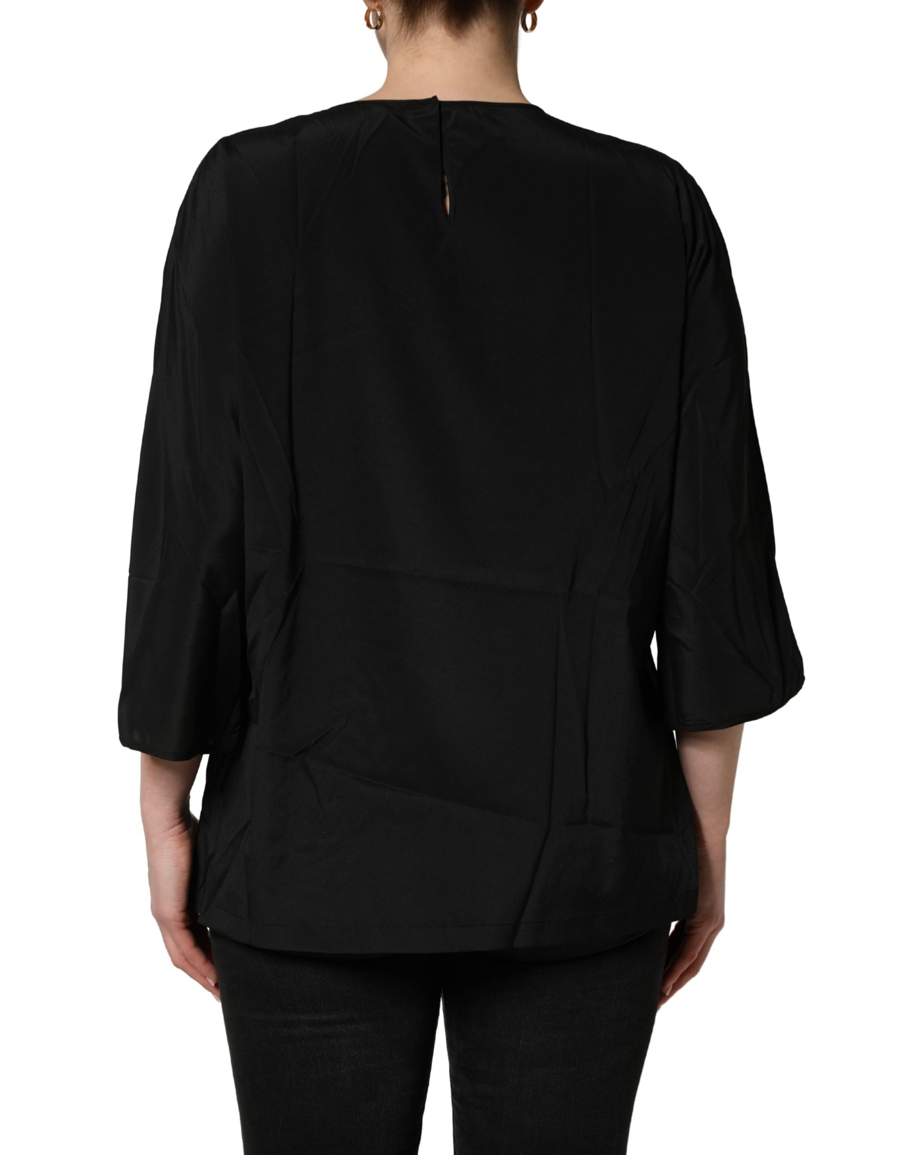 Dolce & Gabbana Black #dgfamily Silk Blouse Top | Regal Royce