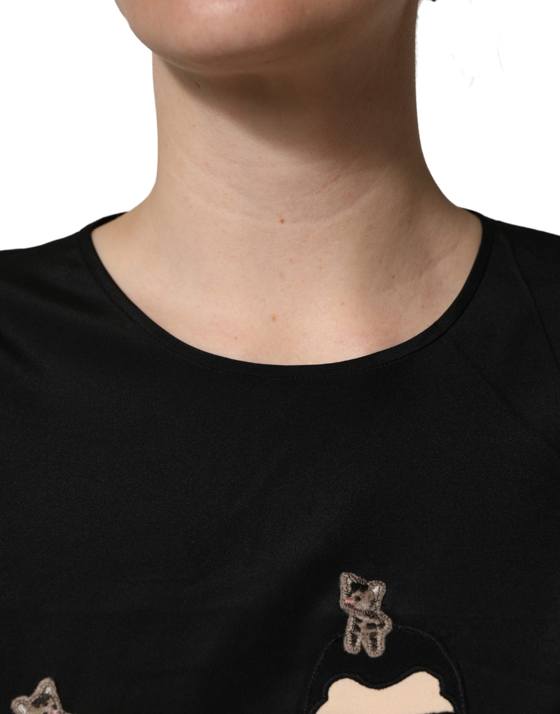 Dolce & Gabbana Black #dgfamily Silk Blouse Top | Regal Royce