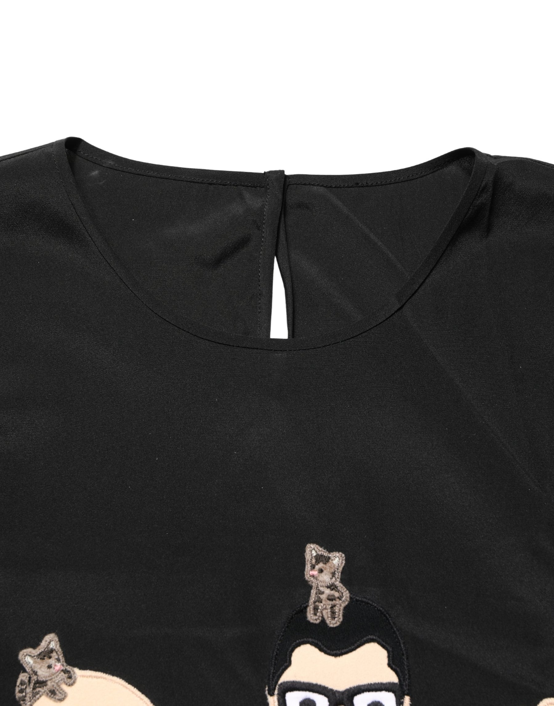 Dolce & Gabbana Black #dgfamily Silk Blouse Top | Regal Royce