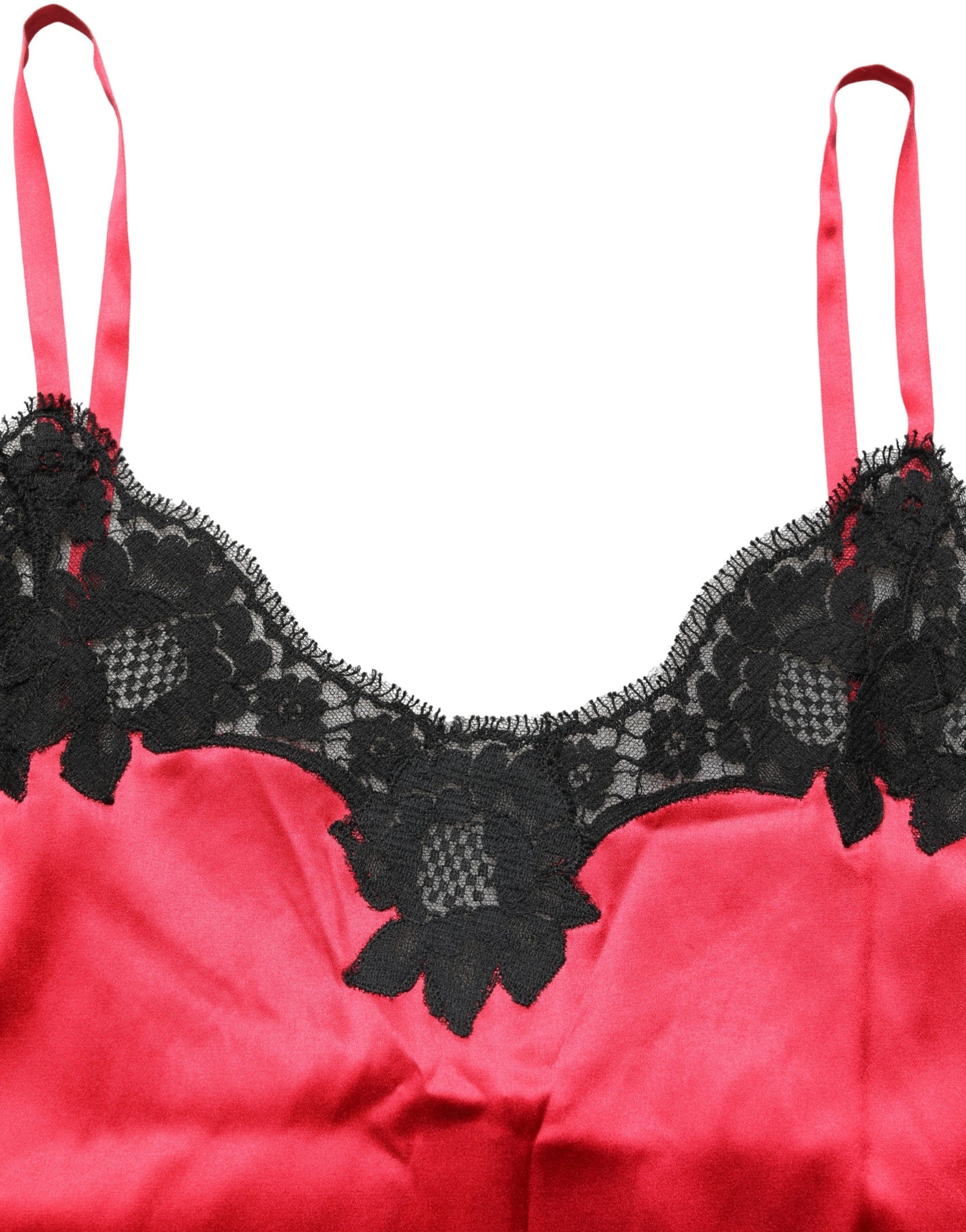 Dolce & Gabbana Red Silk Lace Trim Camisole Sleeveless Tank Top | Regal Royce