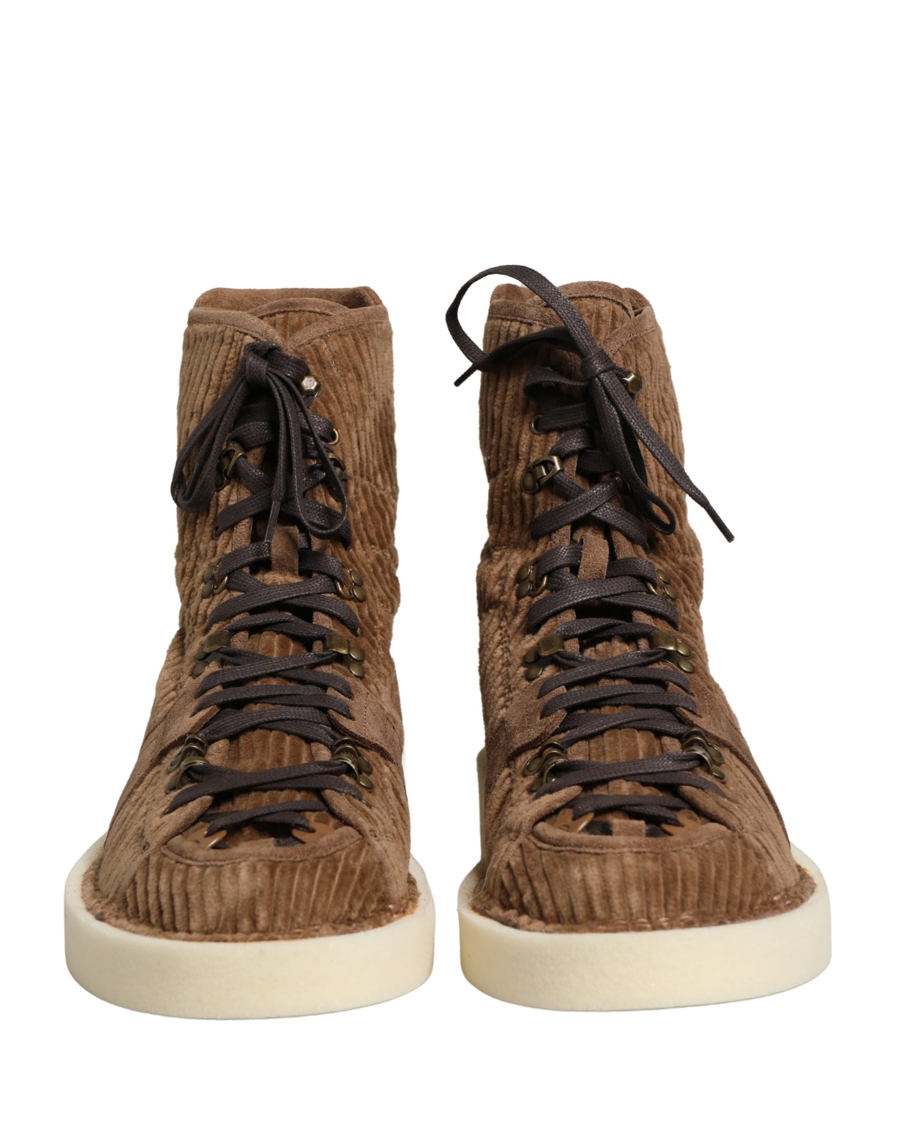 Dolce & Gabbana Brown Corduroy High Top Oxford Boots | Regal Royce