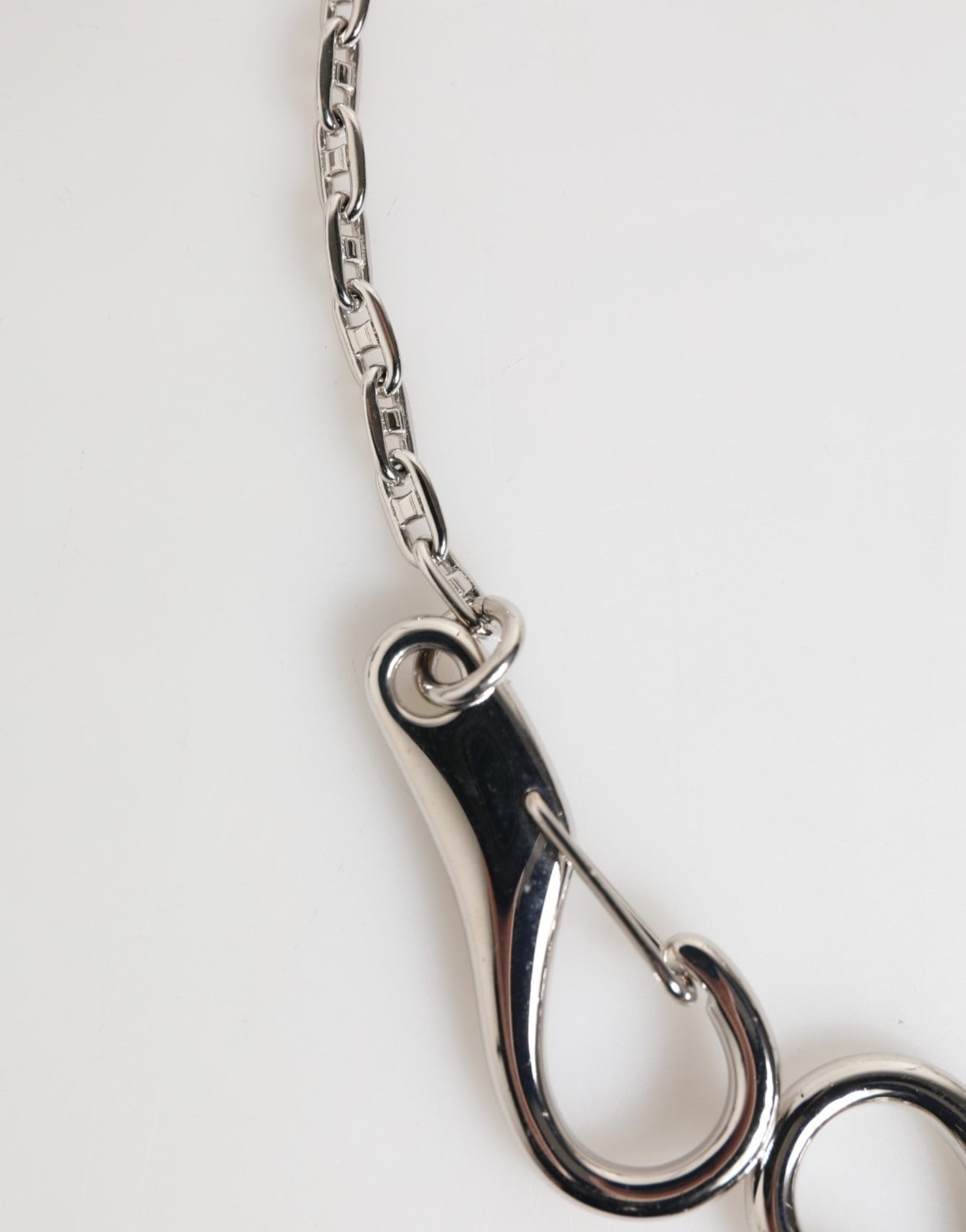Dolce & Gabbana Silver Tone DG Logo Keychain Key Holder Bag Charm Keyring | Regal Royce