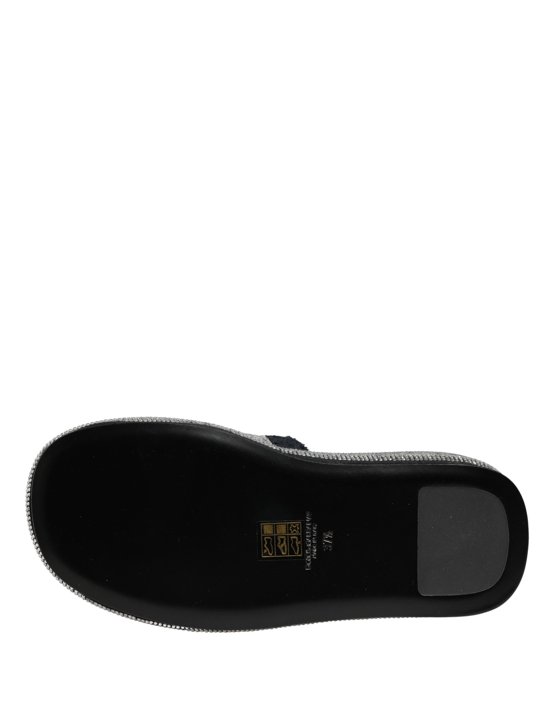Dolce & Gabbana Black Crystal Embellished Platform Slides Shoes | Regal Royce