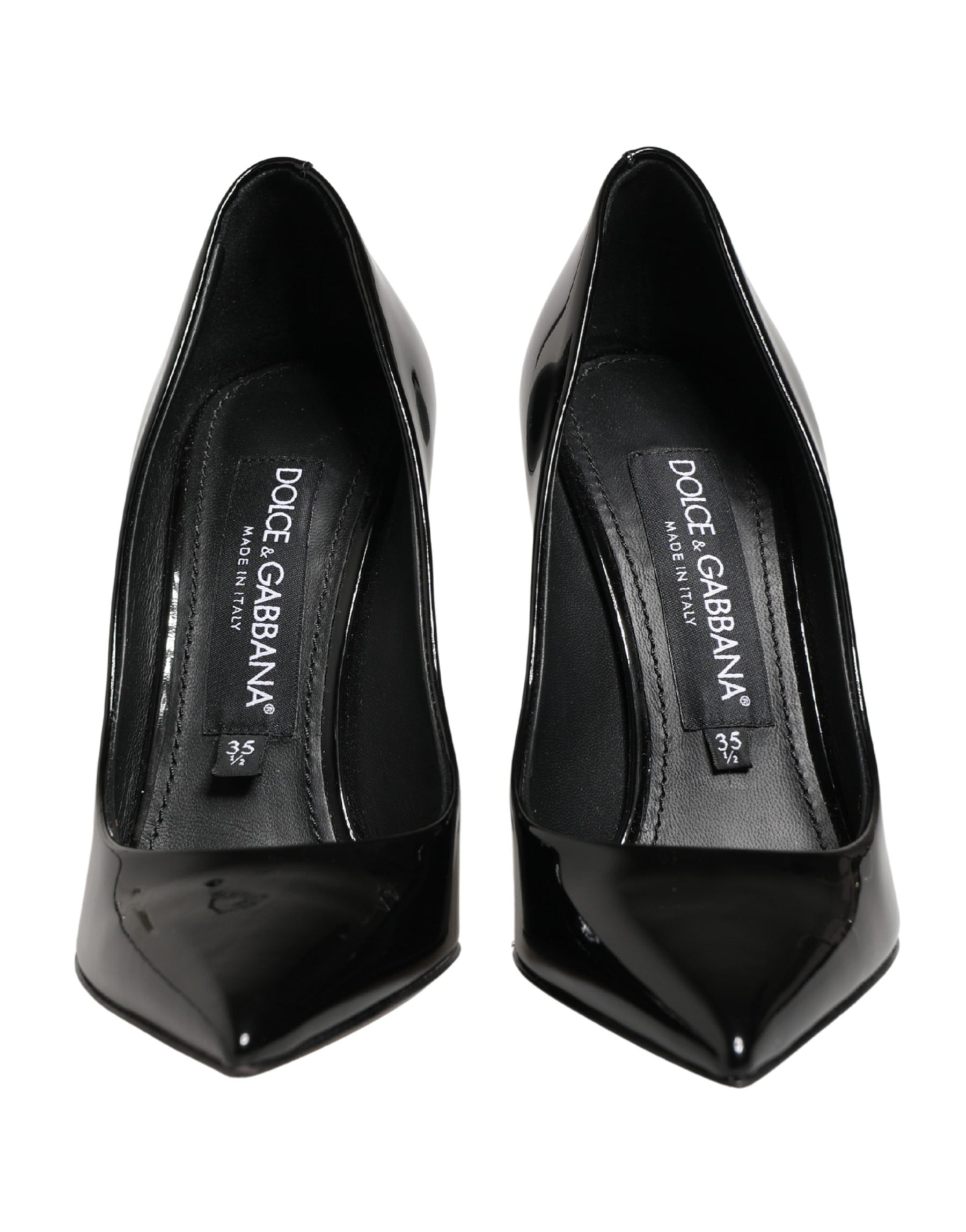 Dolce & Gabbana Black Calf Leather Stiletto Heels Pumps Shoes | Regal Royce