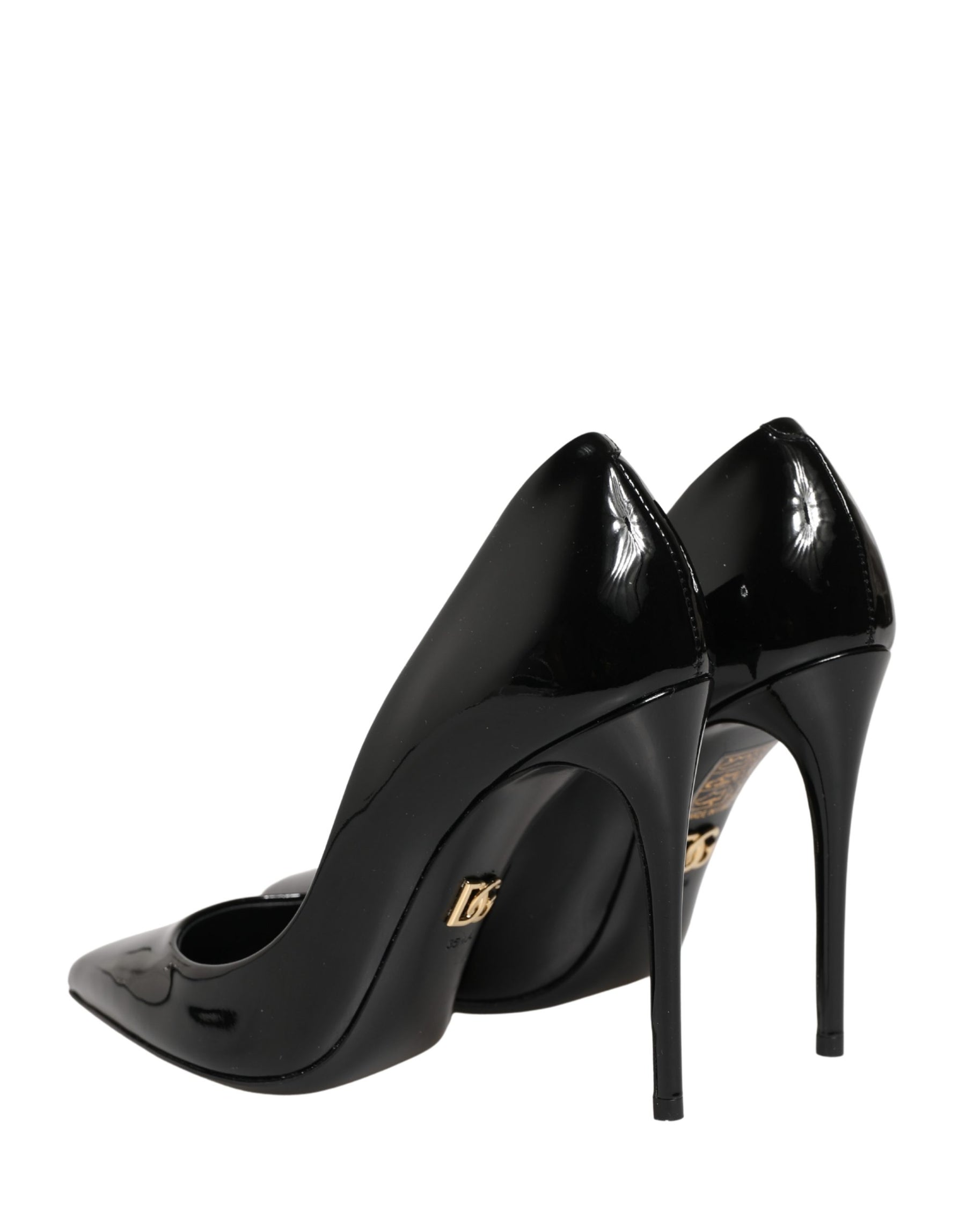 Dolce & Gabbana Black Calf Leather Stiletto Heels Pumps Shoes | Regal Royce