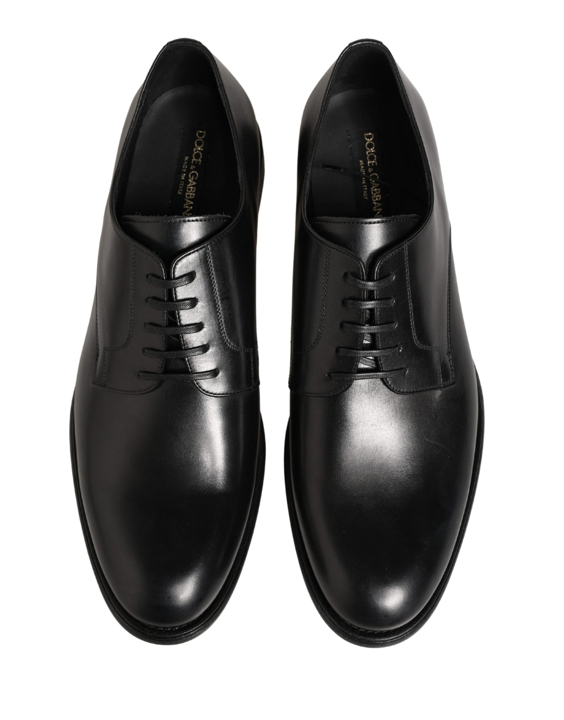 Dolce & Gabbana Black Calfskin Leather Derby Men Dress Shoes | Regal Royce