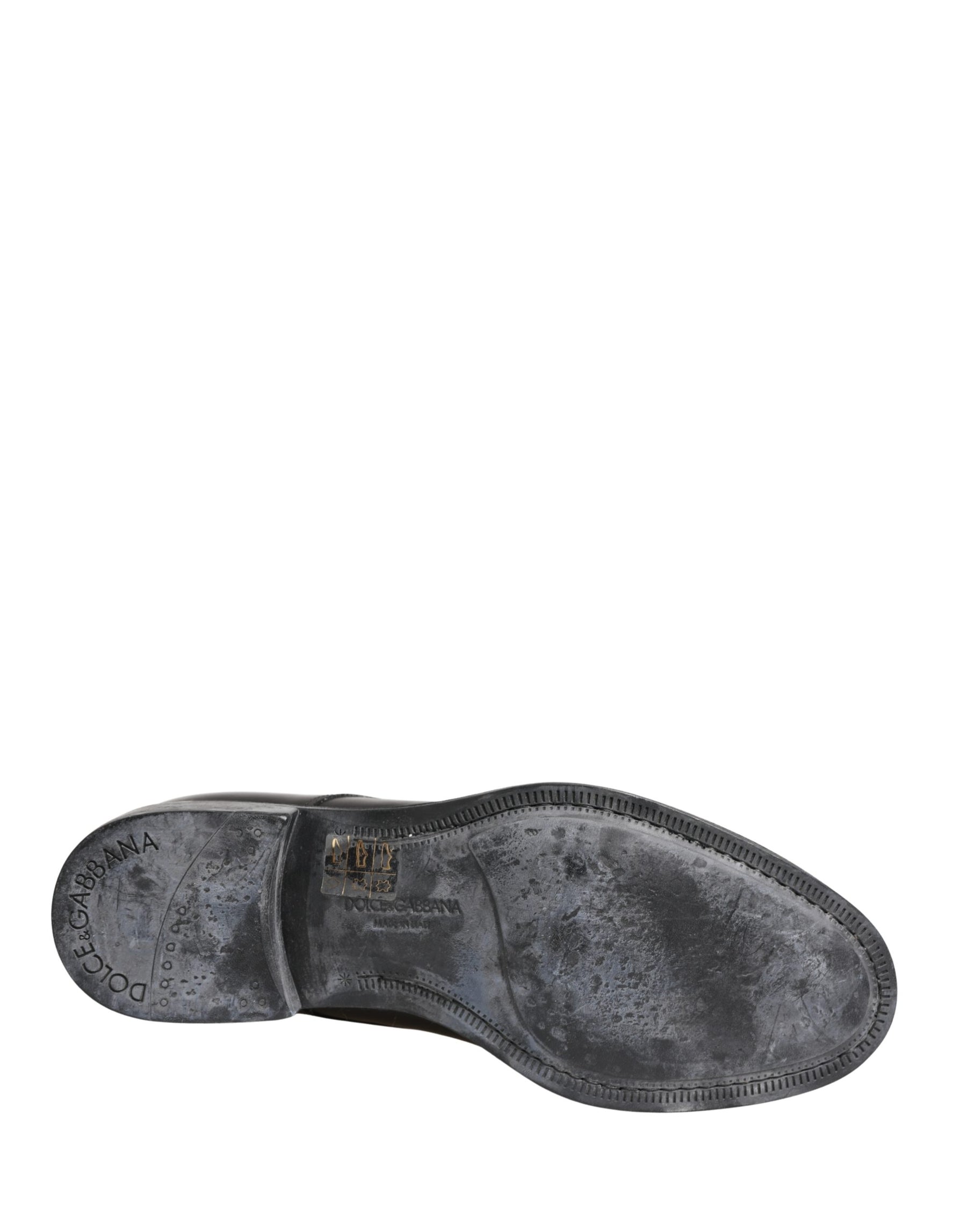 Dolce & Gabbana Black Calfskin Leather Derby Men Dress Shoes | Regal Royce
