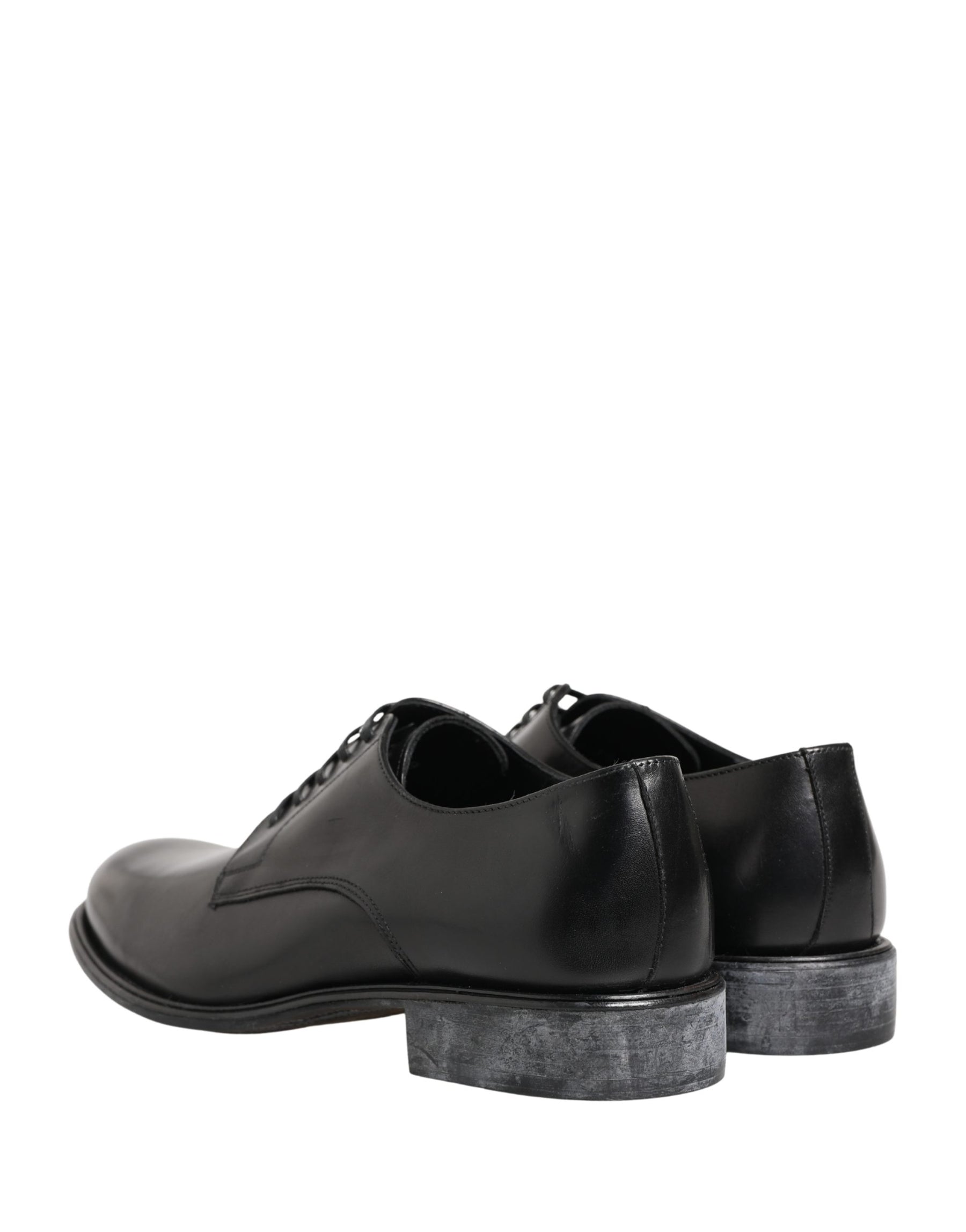 Dolce & Gabbana Black Calfskin Leather Derby Men Dress Shoes | Regal Royce