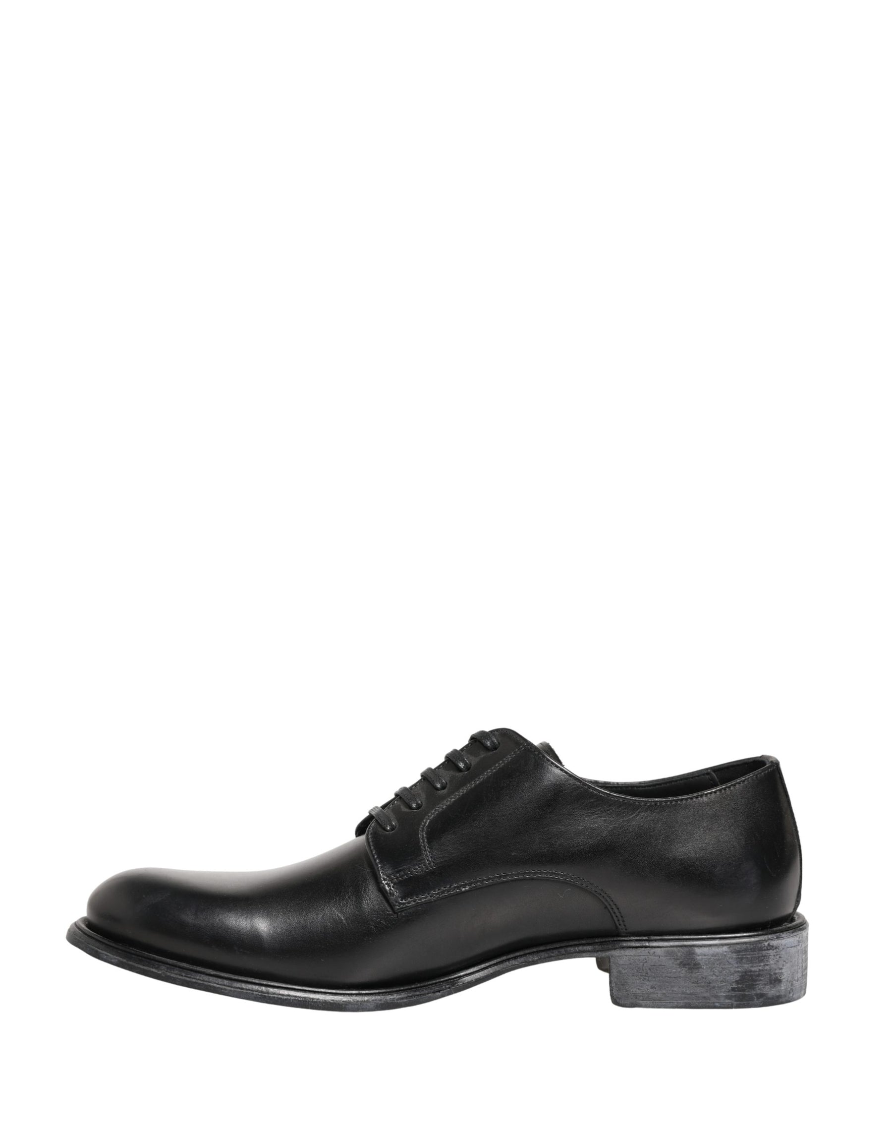 Dolce & Gabbana Black Calfskin Leather Derby Men Dress Shoes | Regal Royce