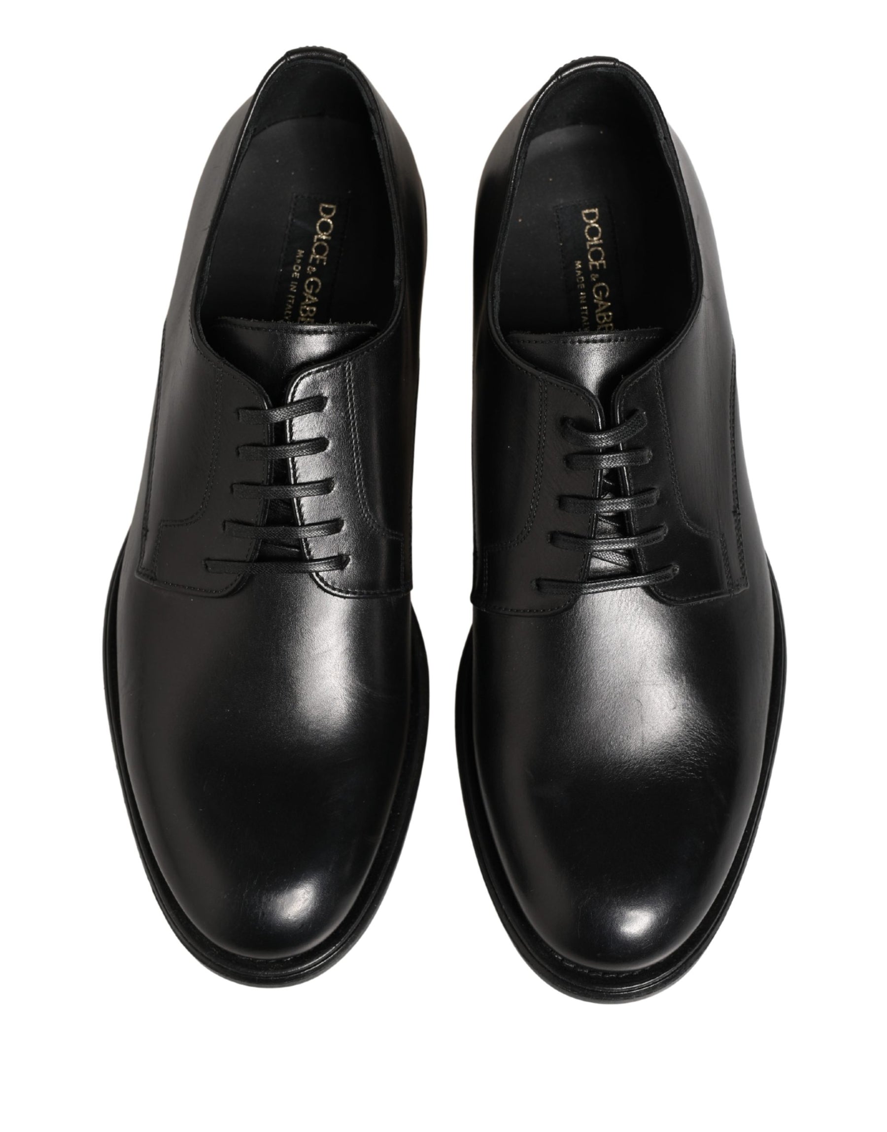 Dolce & Gabbana Black Calfskin Leather Derby Men Dress Shoes | Regal Royce