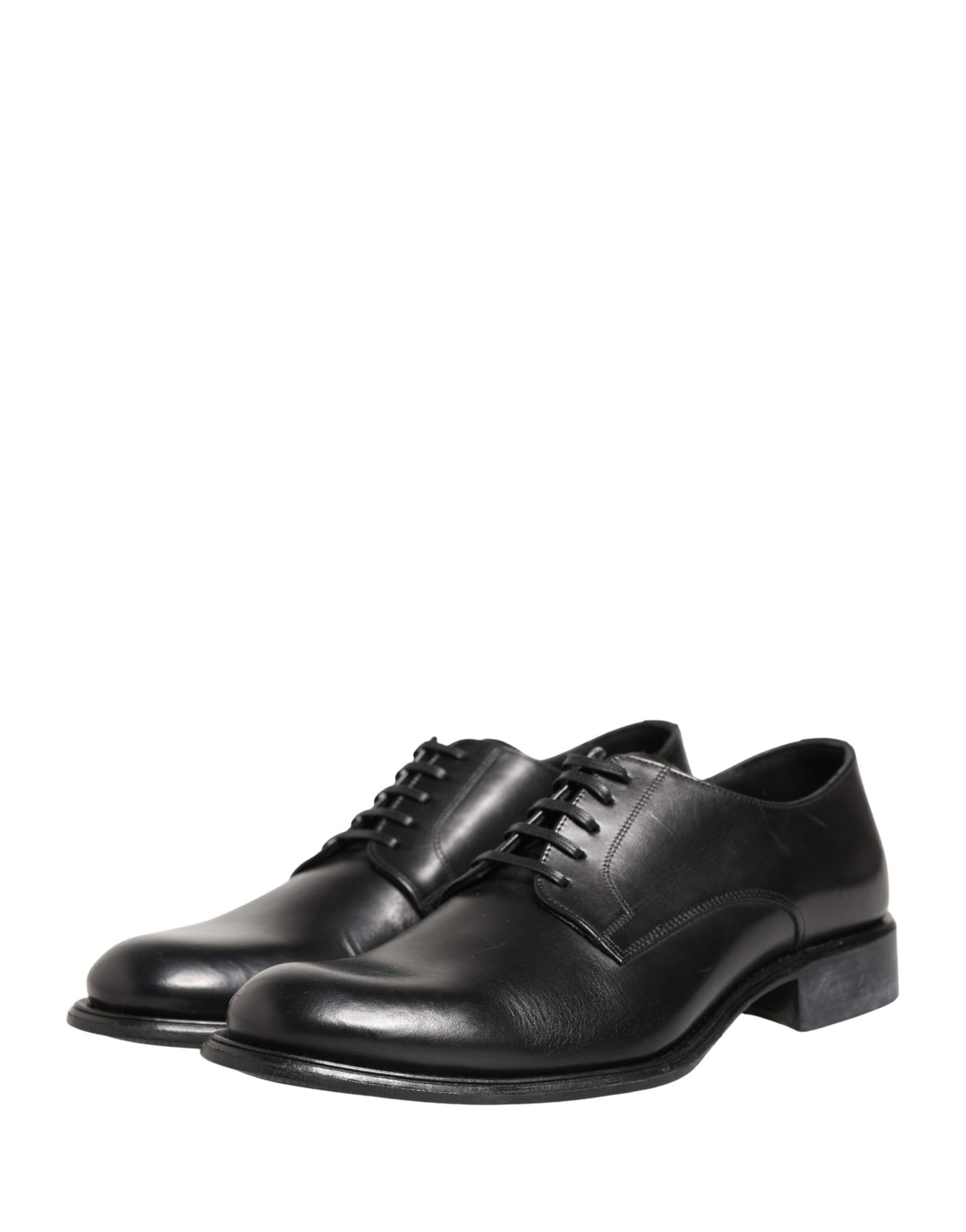 Dolce & Gabbana Black Calfskin Leather Derby Men Dress Shoes | Regal Royce