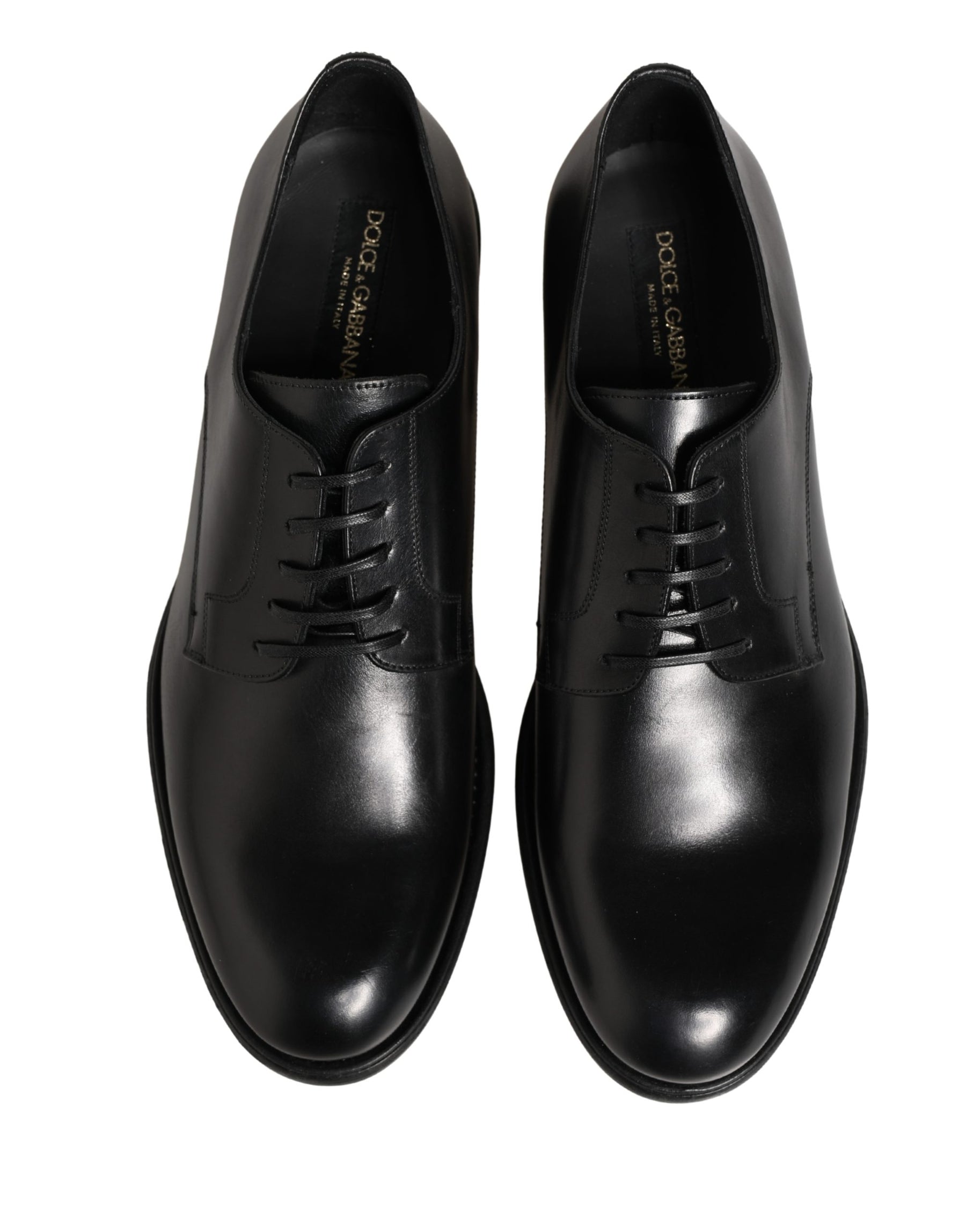 Dolce & Gabbana Black Calfskin Leather Derby Men Dress Shoes | Regal Royce