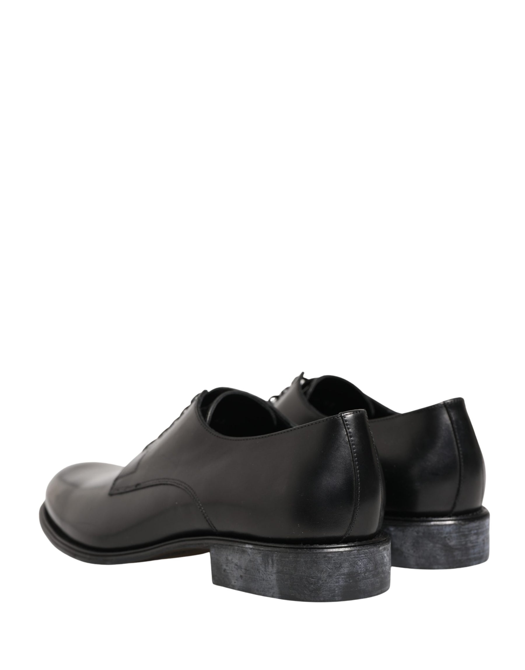 Dolce & Gabbana Black Calfskin Leather Derby Men Dress Shoes | Regal Royce