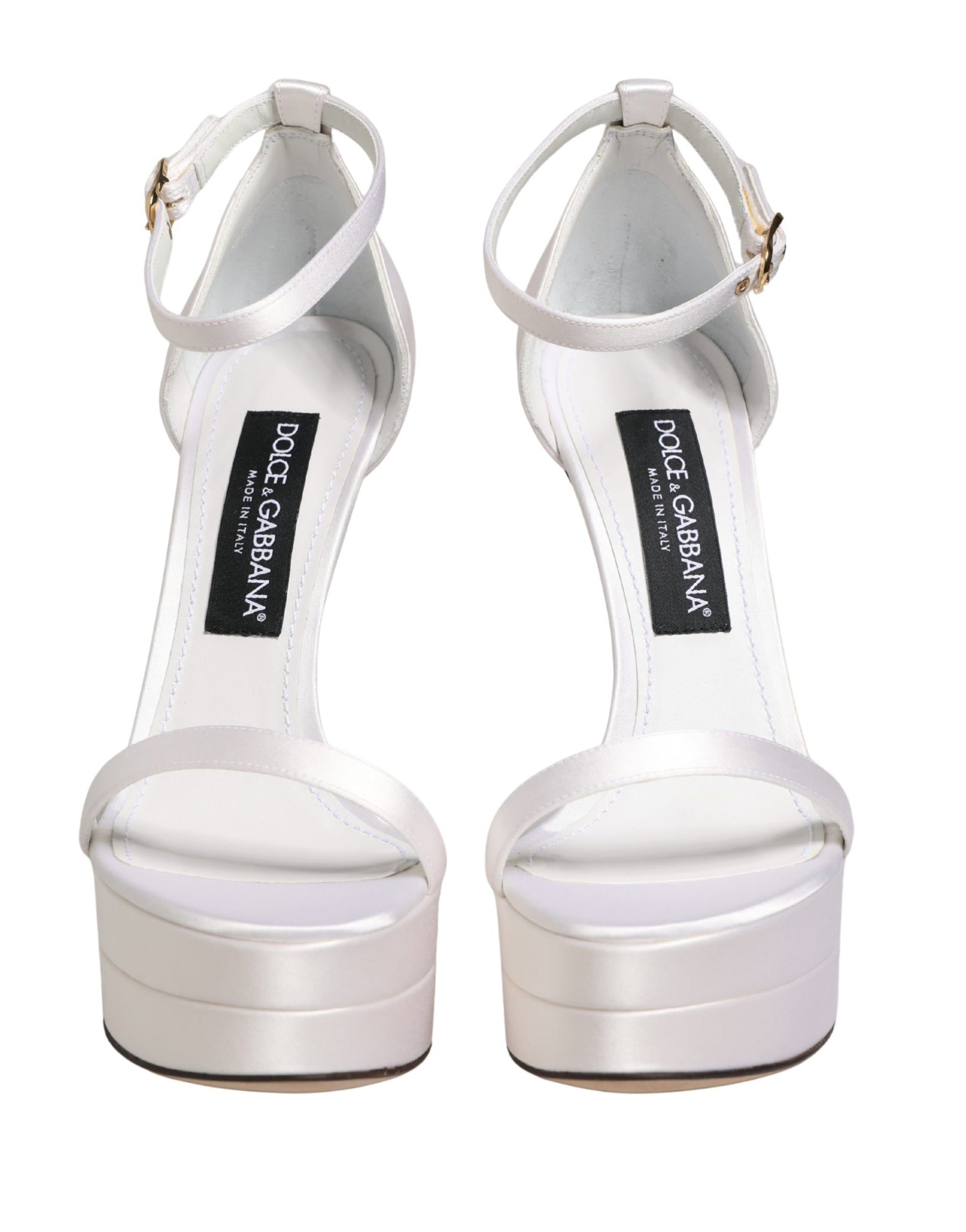 Dolce & Gabbana White Platform Ankle Strap Sandals Shoes | Regal Royce