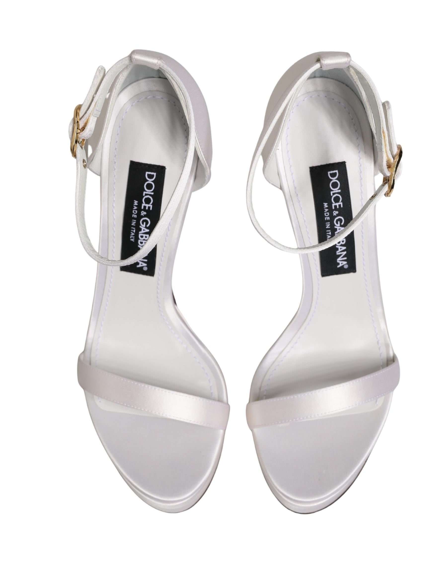 Dolce & Gabbana White Platform Ankle Strap Sandals Shoes | Regal Royce