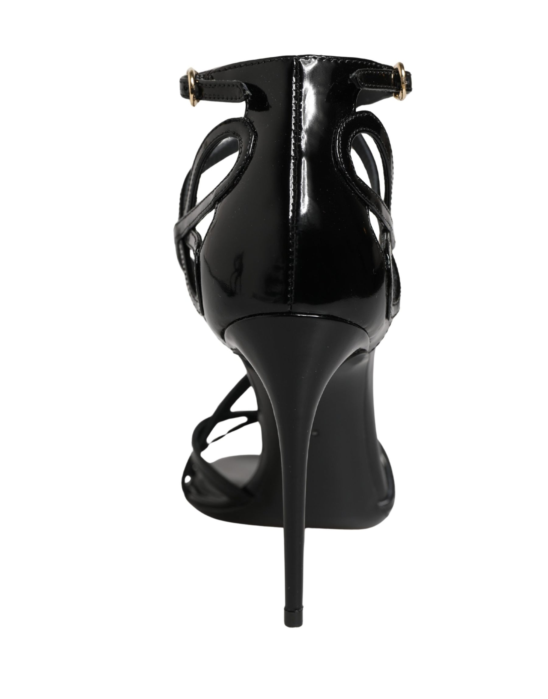 Dolce & Gabbana Black Leather Stiletto Heel Sandals Shoes | Regal Royce