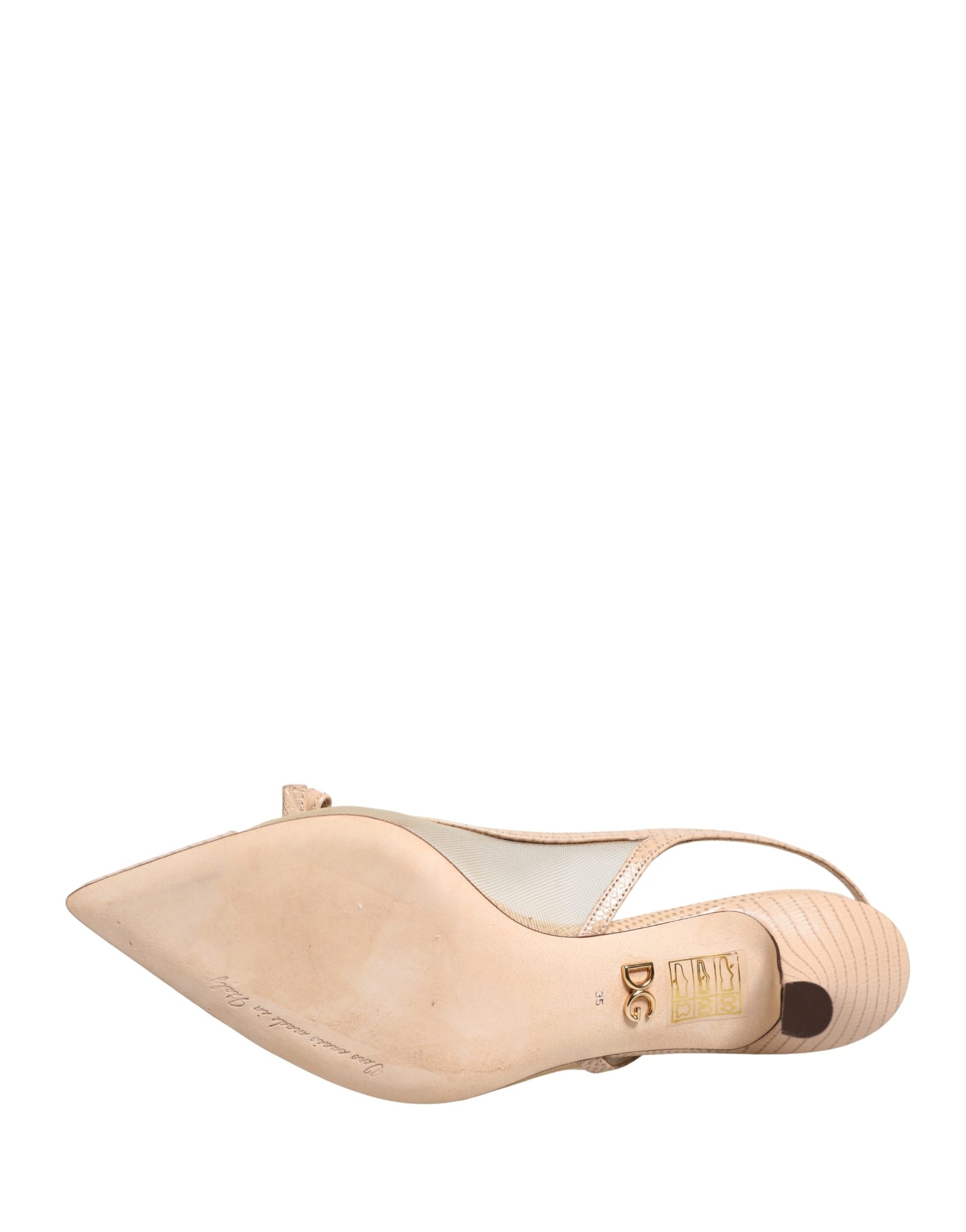 Dolce & Gabbana Beige Lori Mesh Leather Slingback Sandals Shoes | Regal Royce