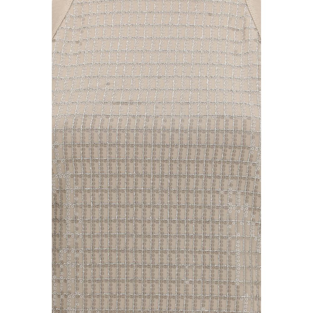 Brunello Cucinelli Beige Cotton Sleeveles T-Shirt | Regal Royce