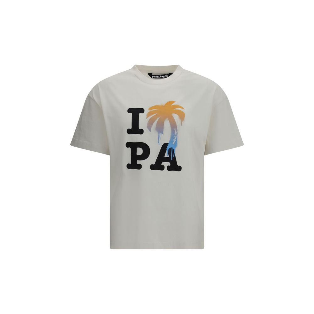 Palm Angels White Cotton T-Shirt | Regal Royce