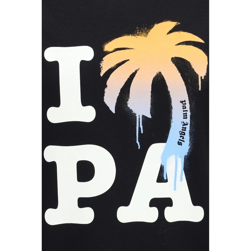 Palm Angels Black Cotton T-Shirt | Regal Royce