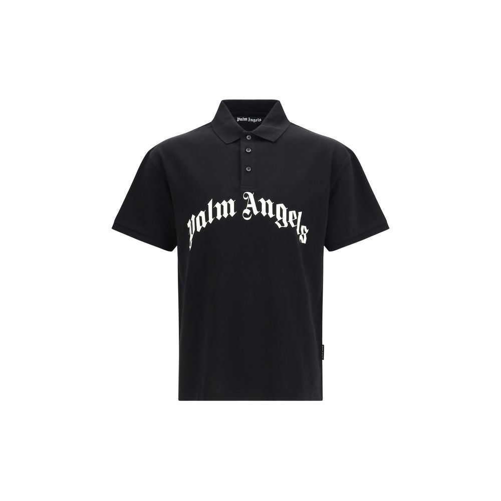 Palm Angels Black Cotton Polo Shirt | Regal Royce