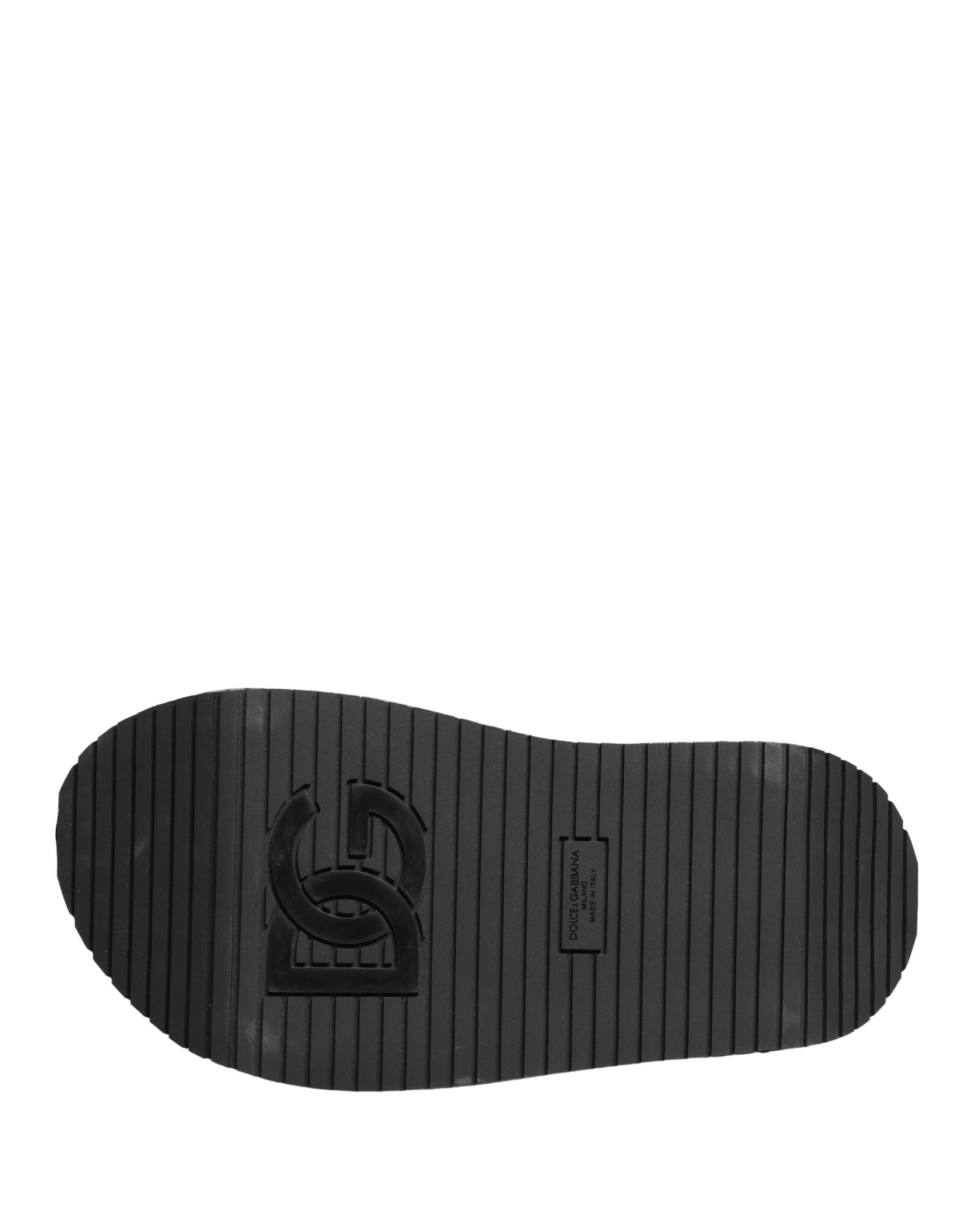Dolce & Gabbana Gray Leather Monogram Logo Sandals Shoes | Regal Royce