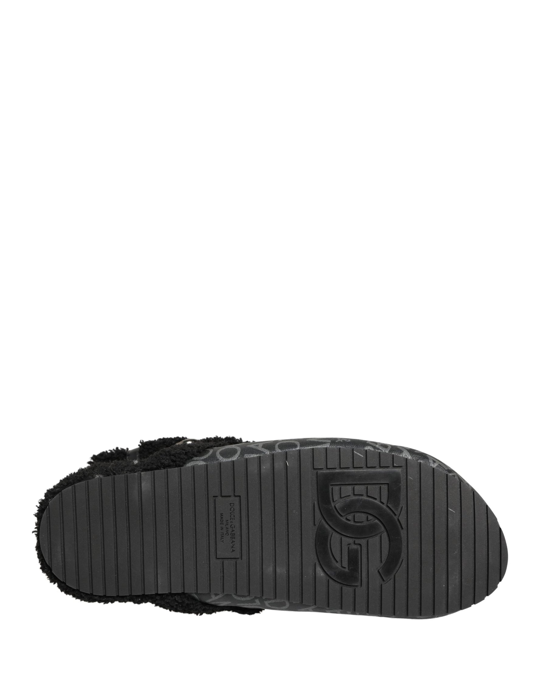 Dolce & Gabbana Gray Faux Fur Jacquard Mules Sandals Shoes | Regal Royce