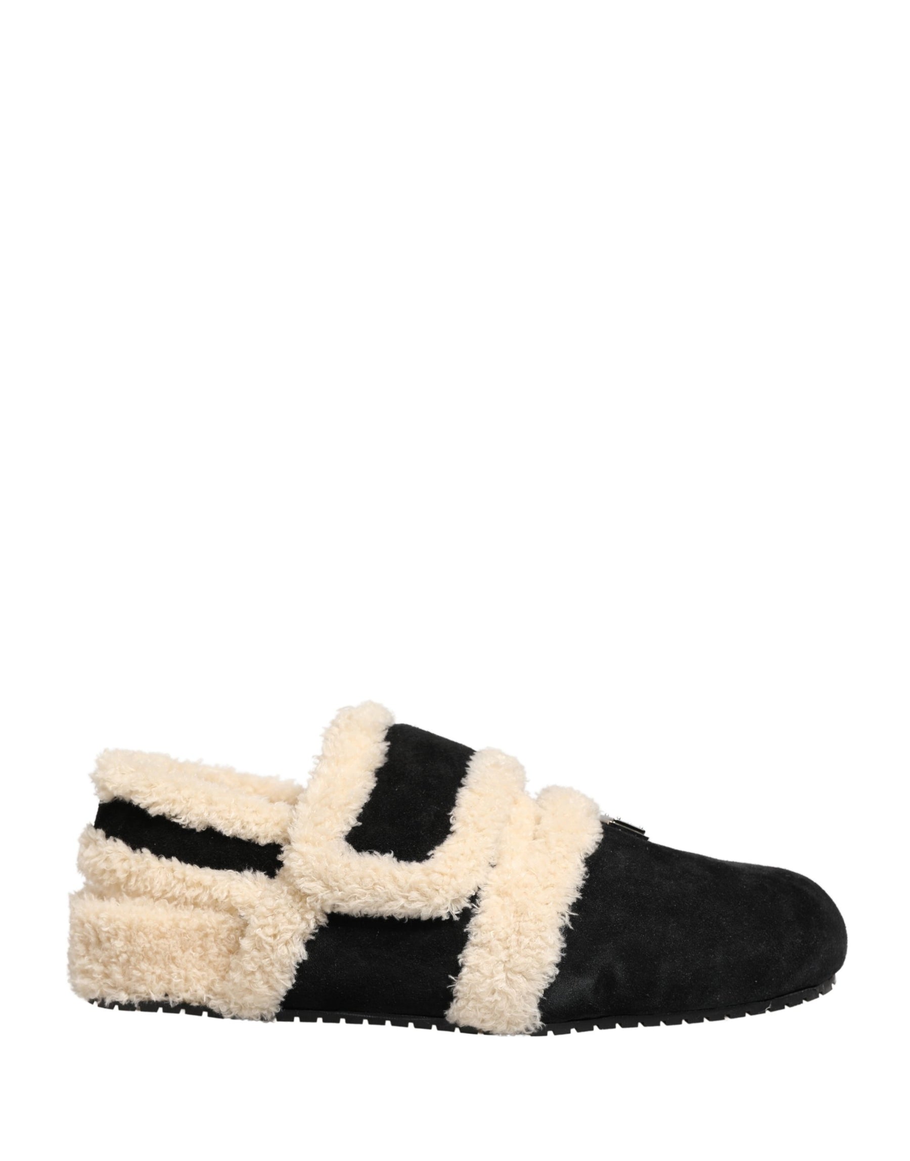 Dolce & Gabbana Beige Black Faux Fur Flats Men Sandals Shoes | Regal Royce